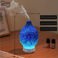 Ingeniuso diffuser auto shut-off prevents operation when water is low.