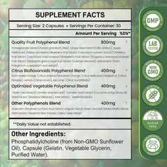 Close-up of inGreens capsules showing micronized polyphenols for better absorption.