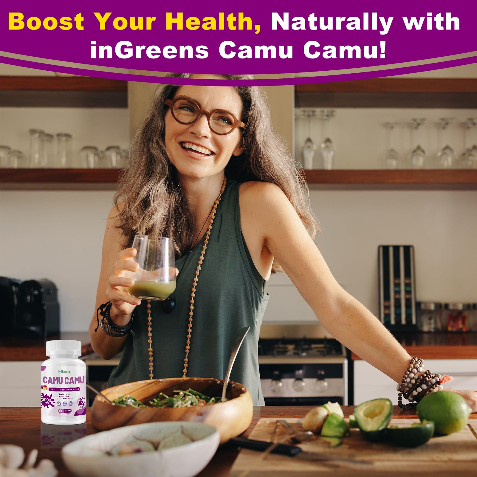 inGreens Camu Camu label detail notes non-GMO and gluten-free claims