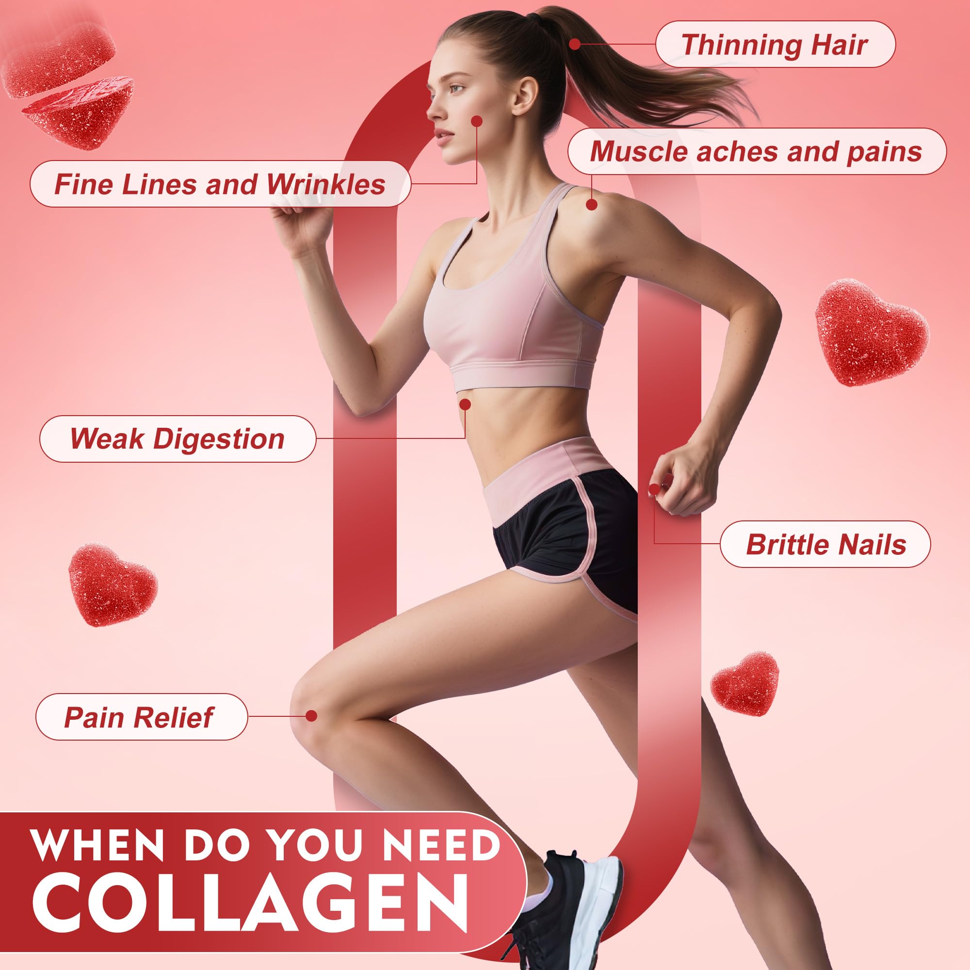 inGreens collagen gummies texture close-up shows chewy gummy texture.