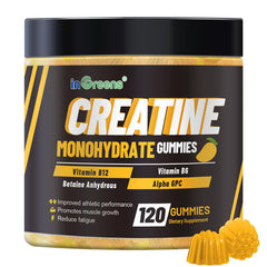 inGreens Creatine Gummies front view; convenient energy support for workouts.