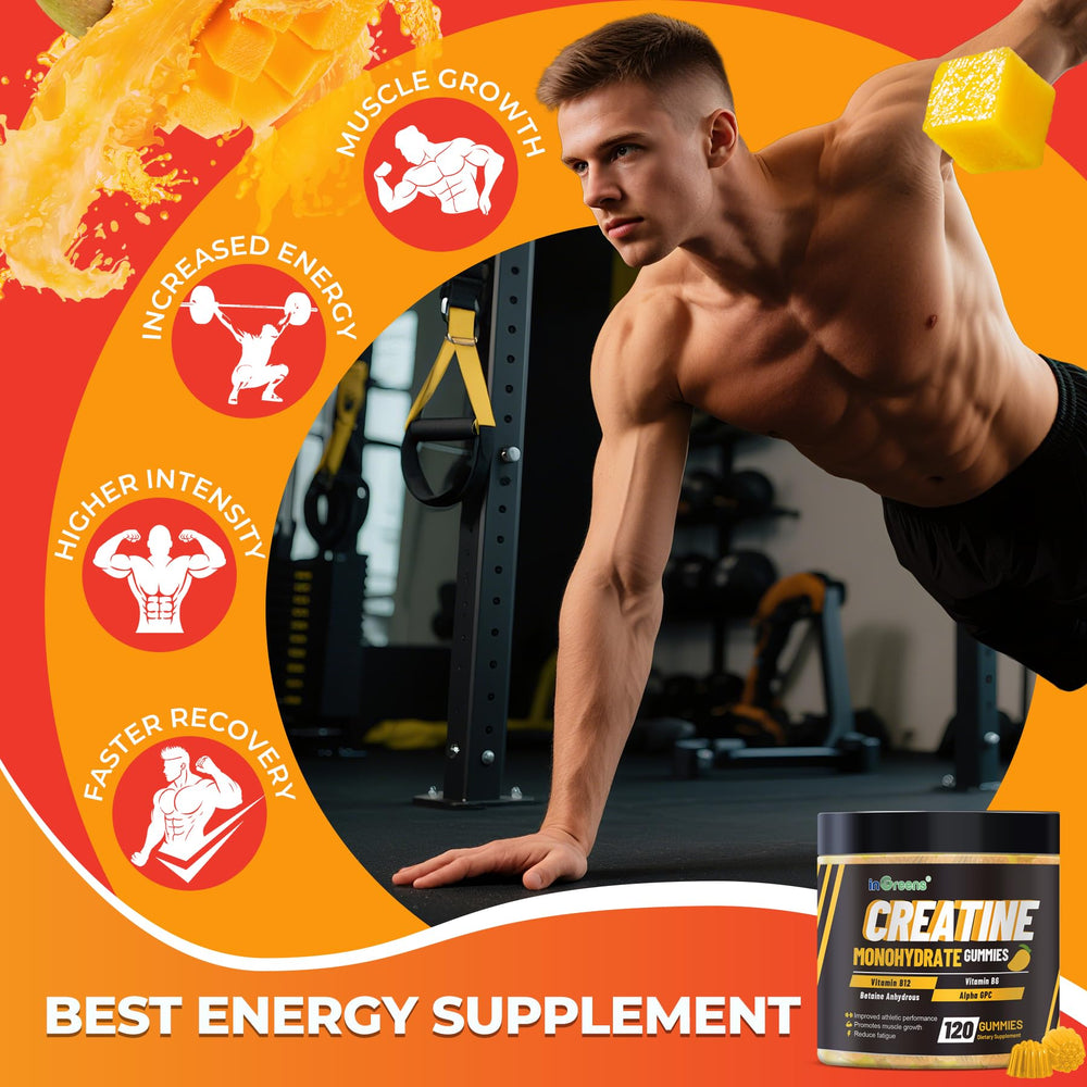 inGreens Creatine Gummies being taken before workout; easy usage.