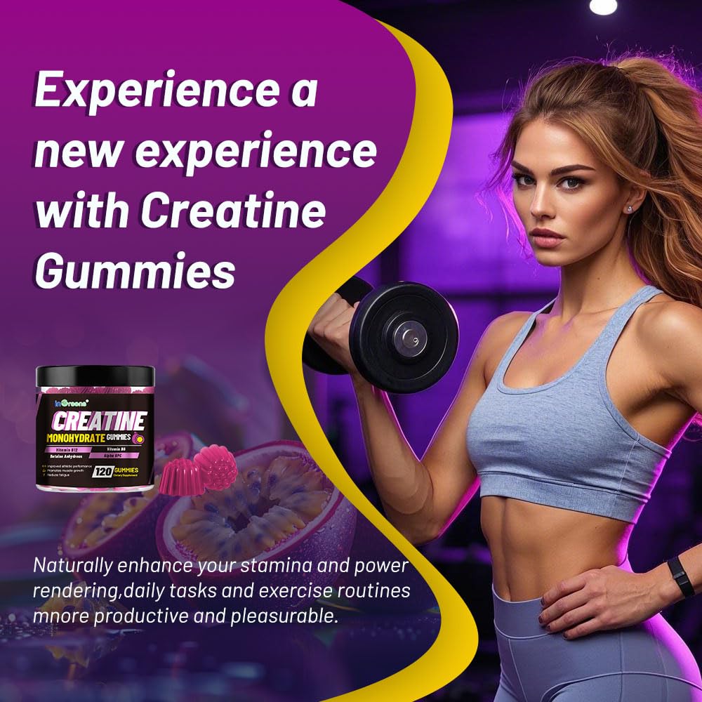 inGreens Creatine Monohydrate Gummies serving shows four gummies per session.