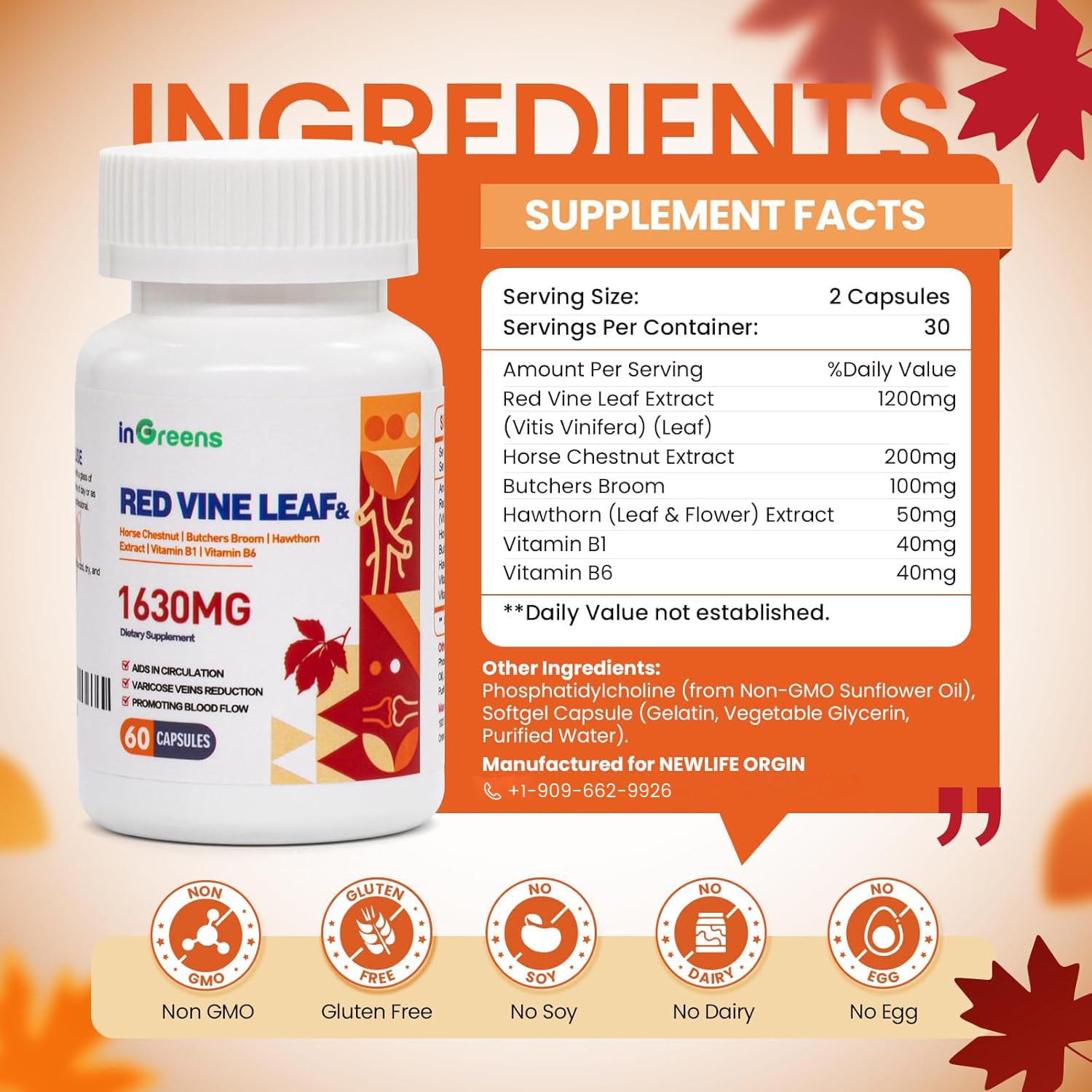 inGreens Horse Chestnut capsules highlight a strong natural blend for leg comfort potential