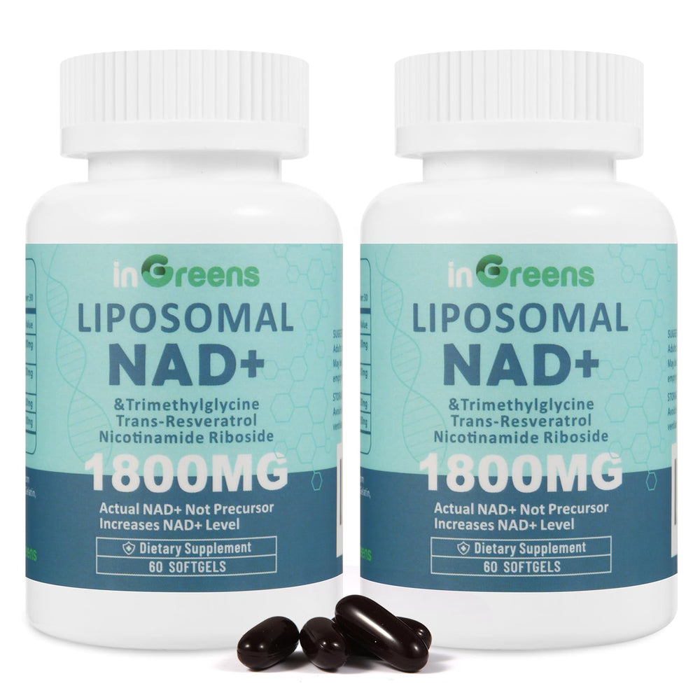 inGreens Liposomal NAD+ bottle for easy daily energy support.