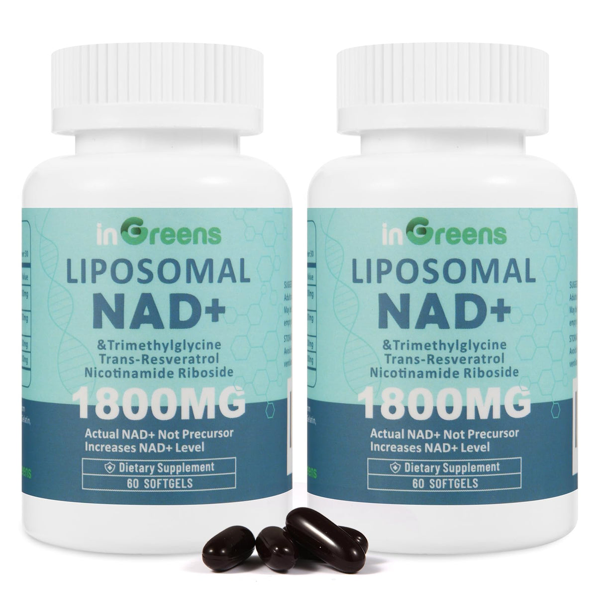 inGreens Liposomal NAD+ bottle for easy daily energy support.