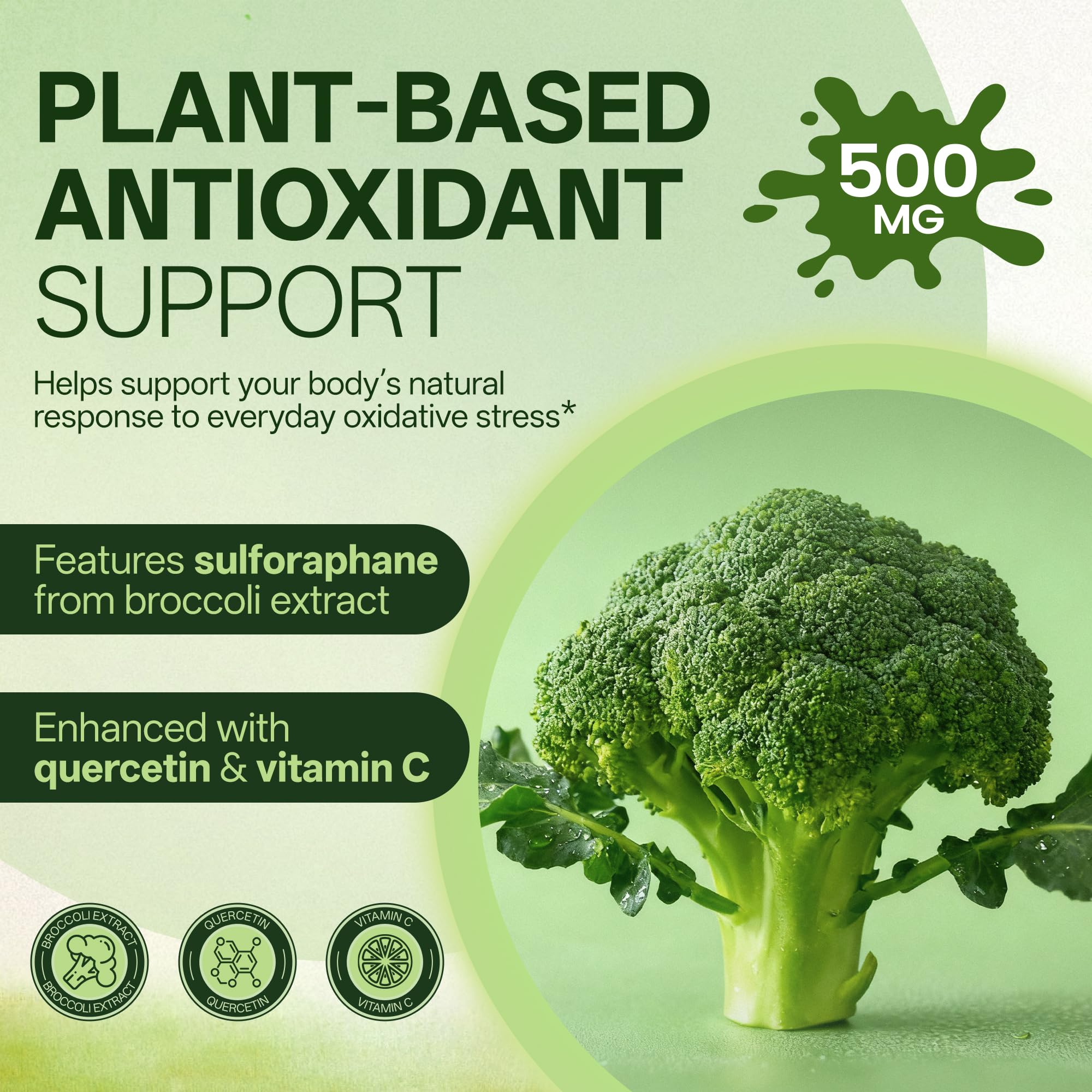 inGreens quercetin blend bottle, antioxidant pairing with broccoli extract.