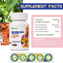 inGreens Red Vine Leaf Extract capsules close-up highlighting potency.