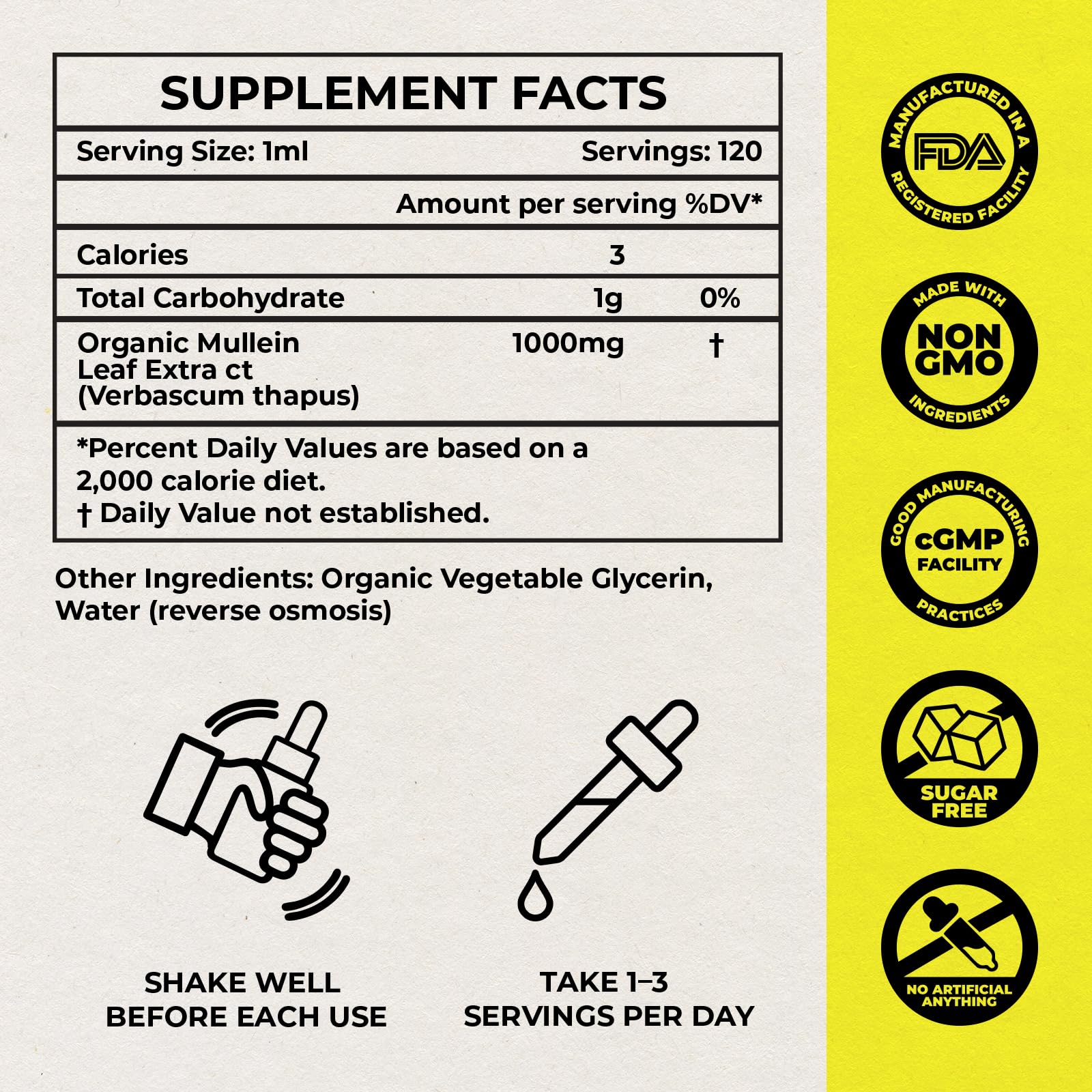 Inhale Mullein Drops USA made crest indicating quality and domestic production.