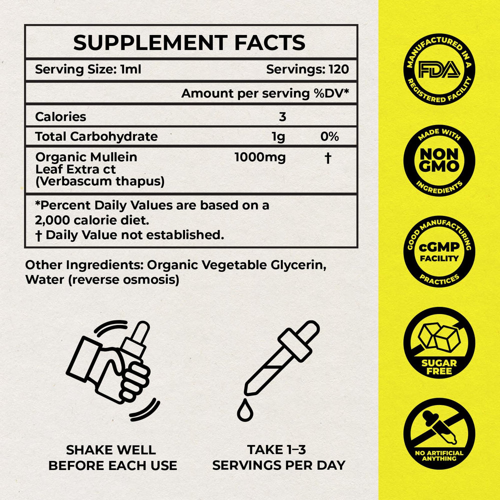 Inhale Mullein Drops USA made crest indicating quality and domestic production.
