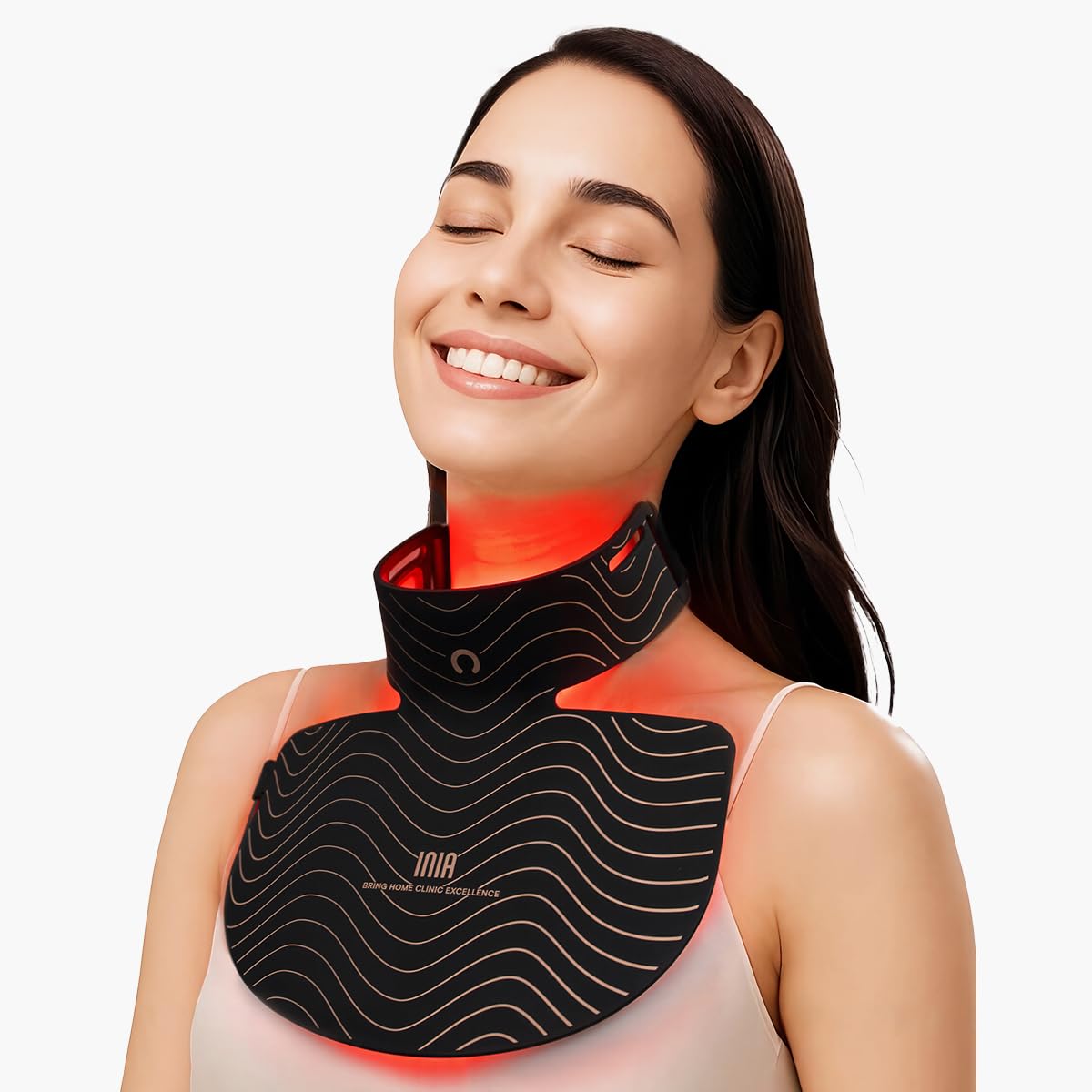 INIA neck and décolleté red light device for firmer-looking skin