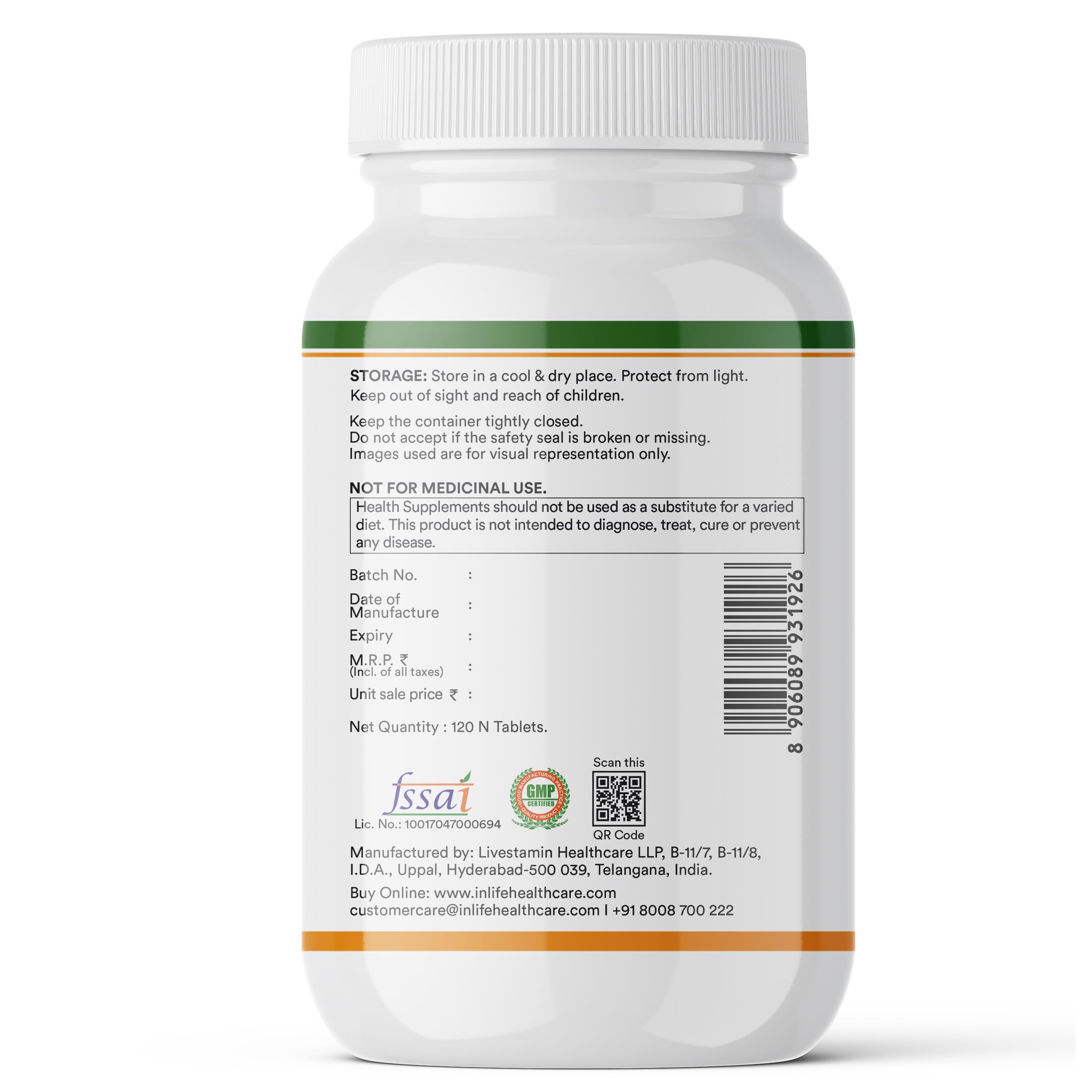 INLIFE daily-use tablets shown for easy self-care.