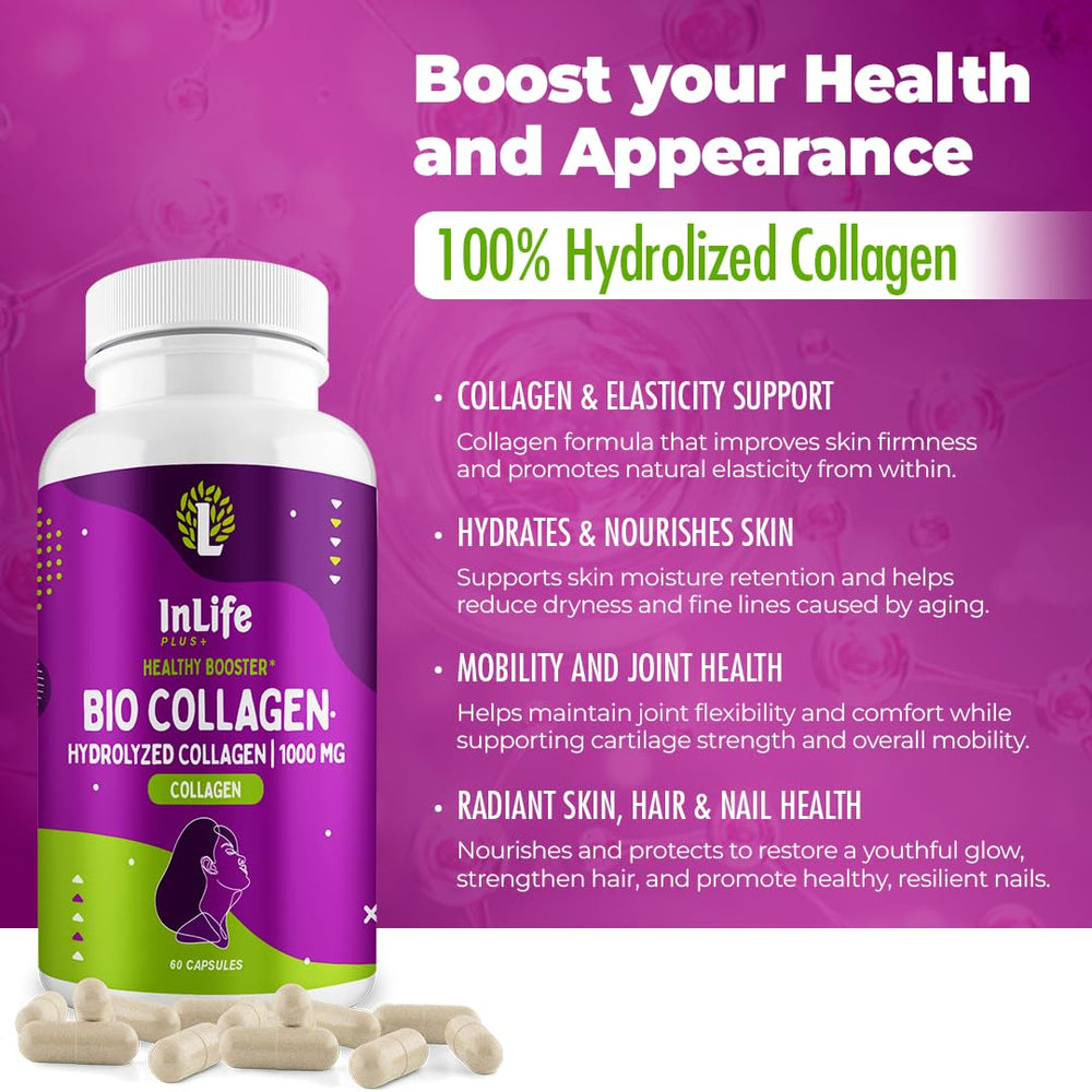 Inlife Plus + collagen powder dissolving smoothly in liquid.