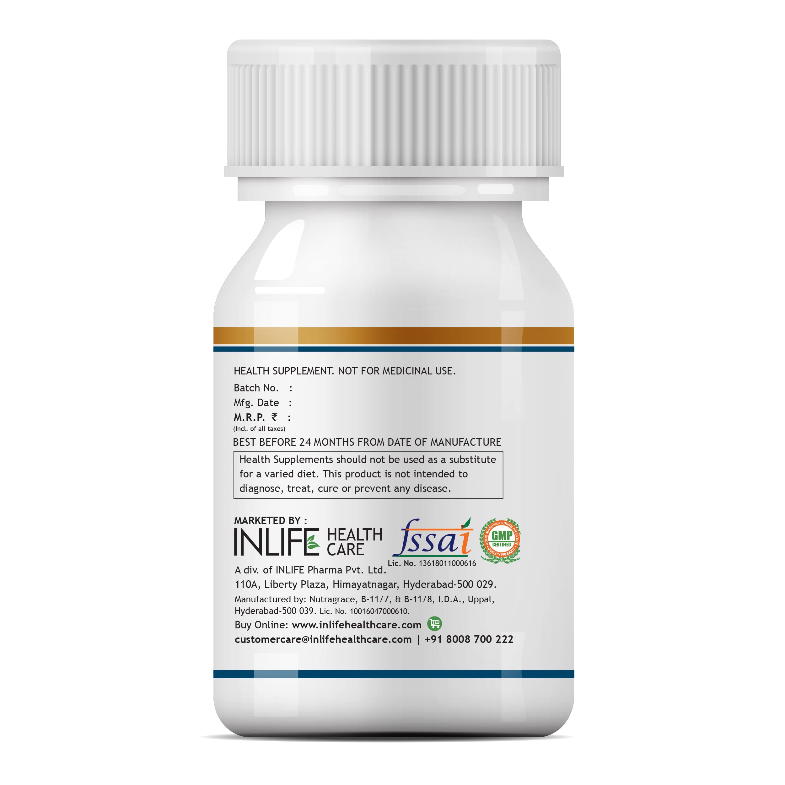 INLIFE Vitamin D3 label design showing clean-label ingredients