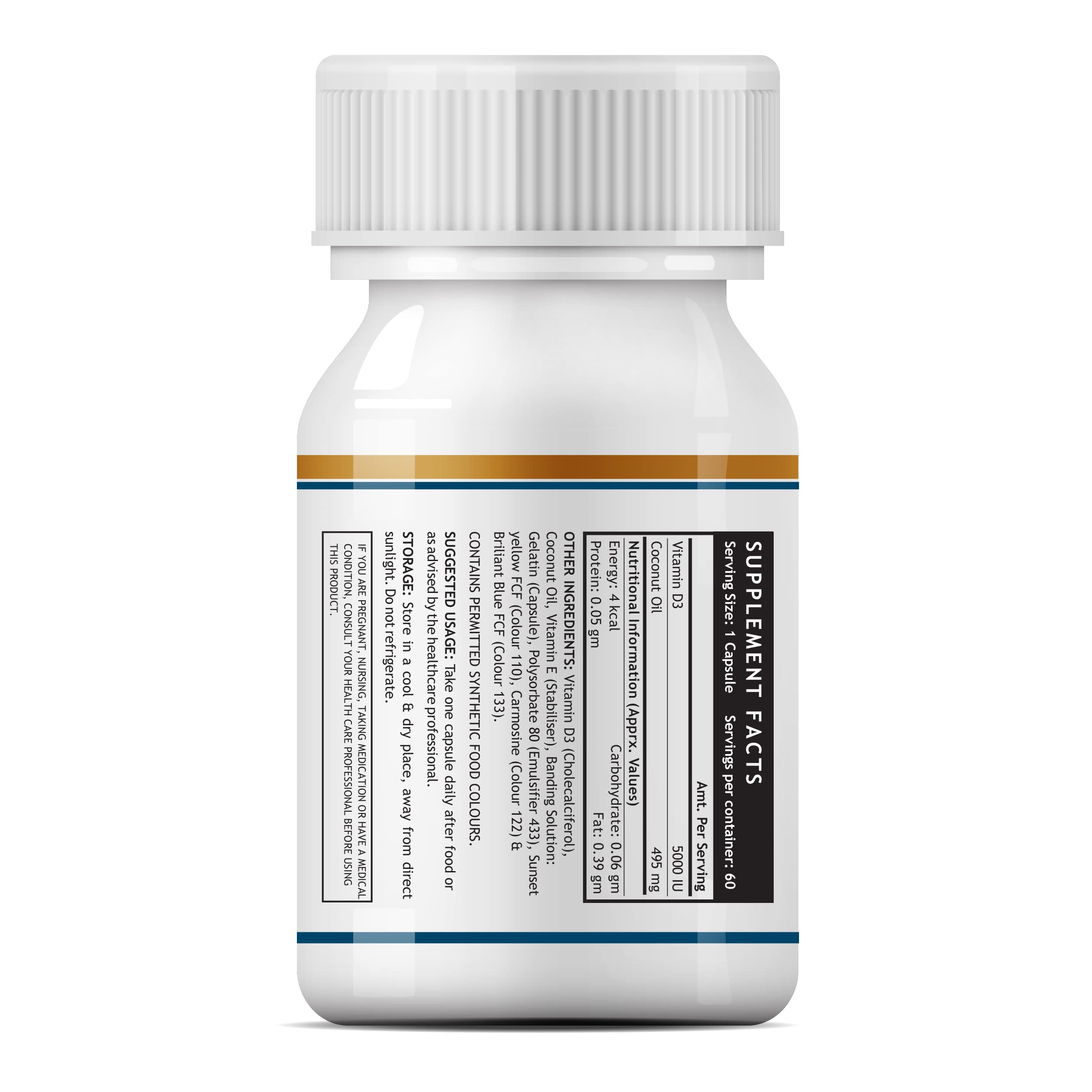 Closeup of INLIFE Vitamin D3 softgels emphasizing quality and texture