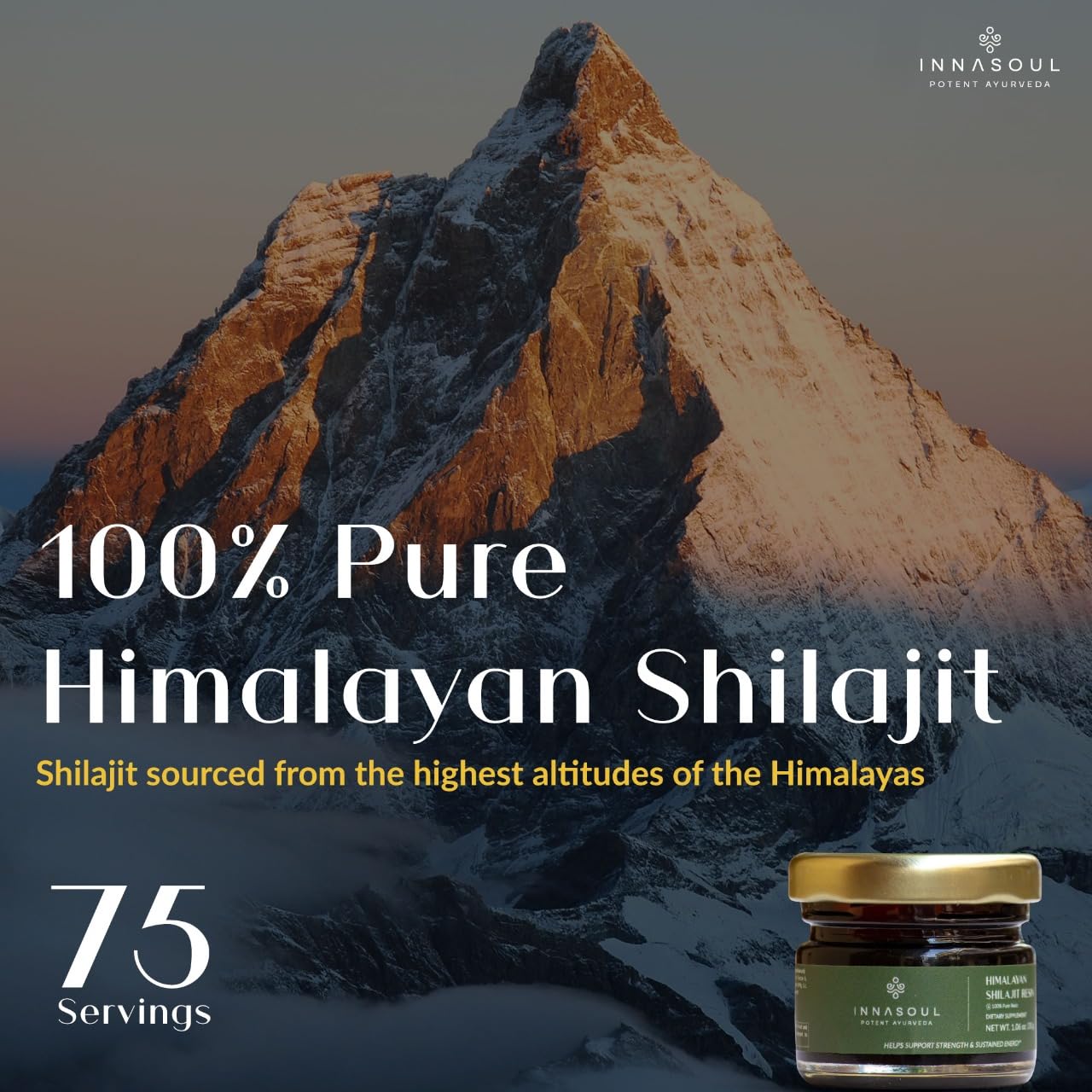 INNASOUL Shilajit resin spoon for precise daily dosing