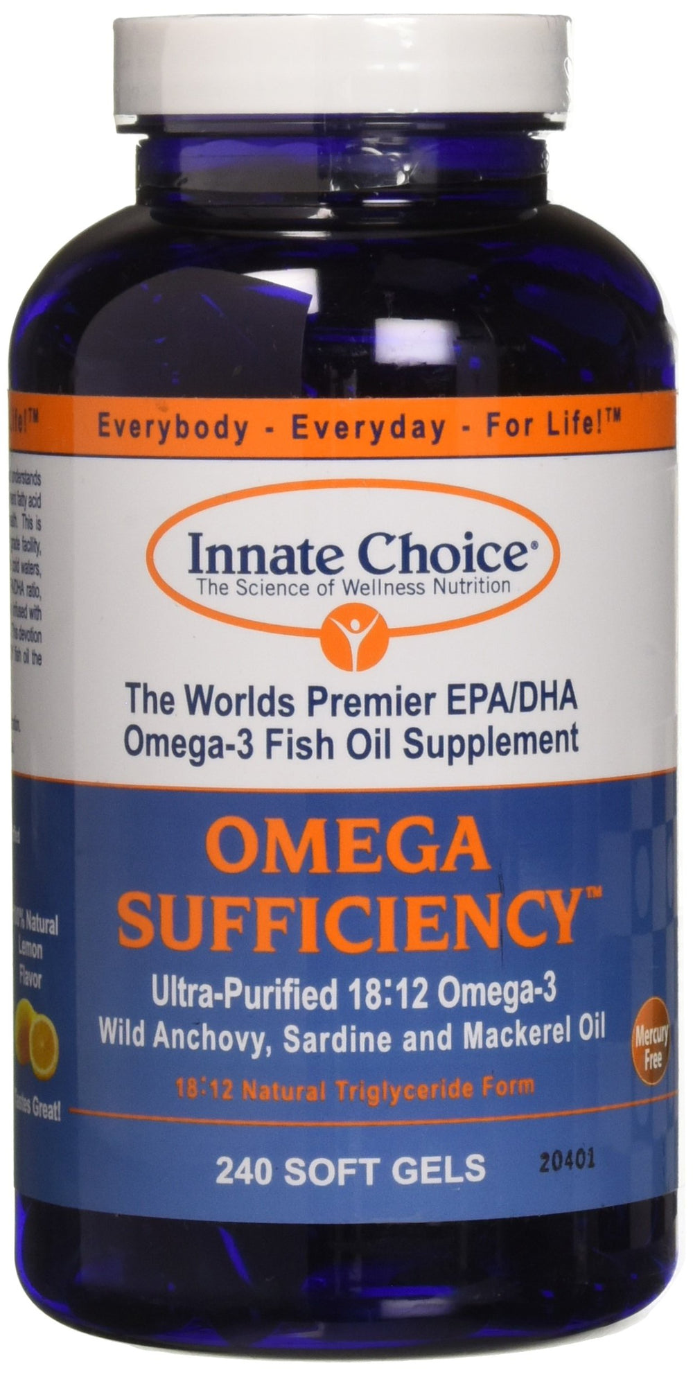 Innate Choice Omega Sufficiency Lemon bottle for easy daily omega intake.
