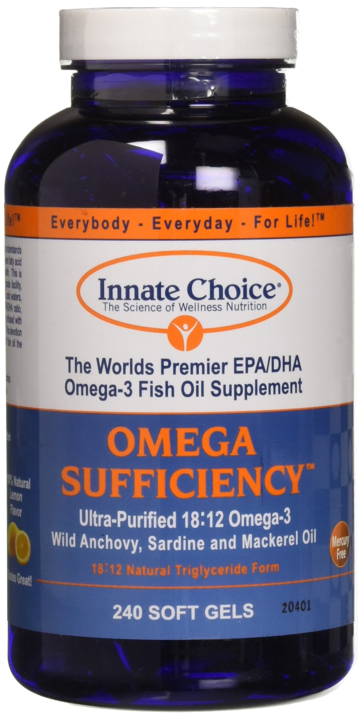 Innate Choice Omega Sufficiency Lemon bottle for easy daily omega intake.