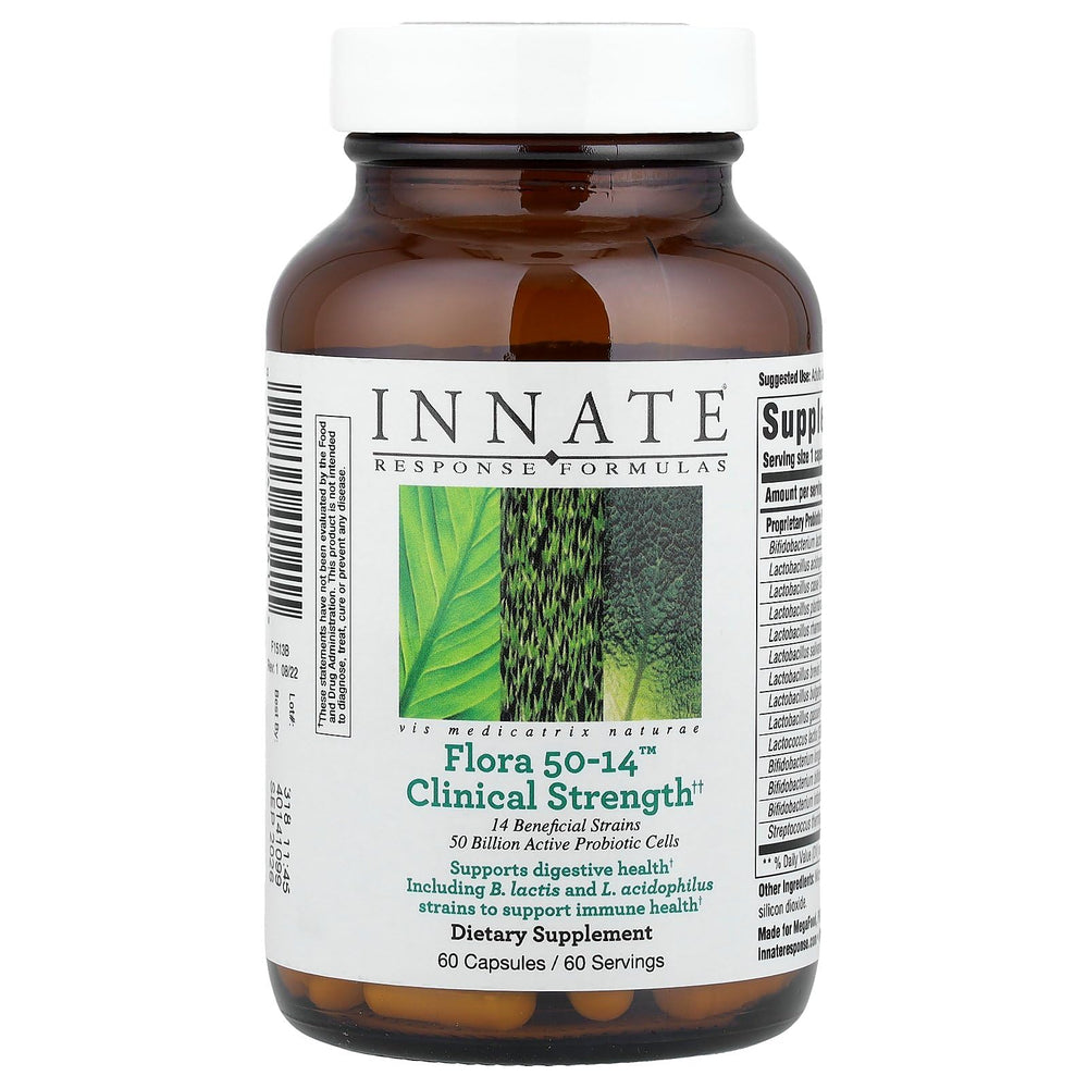 Innate Response Flora 50-14 bottle front for probiotic wellness on the go