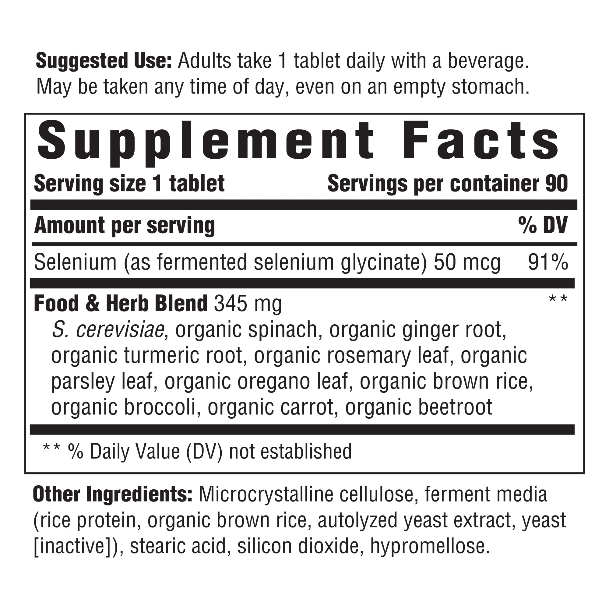 Innate Response Formulas selenium label close-up highlighting key attributes