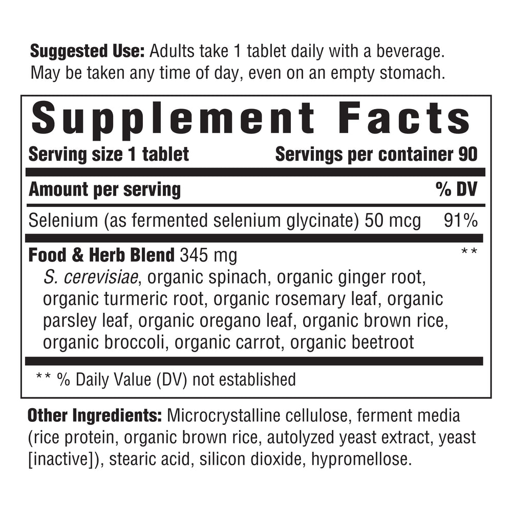 Innate Response Formulas selenium label close-up highlighting key attributes