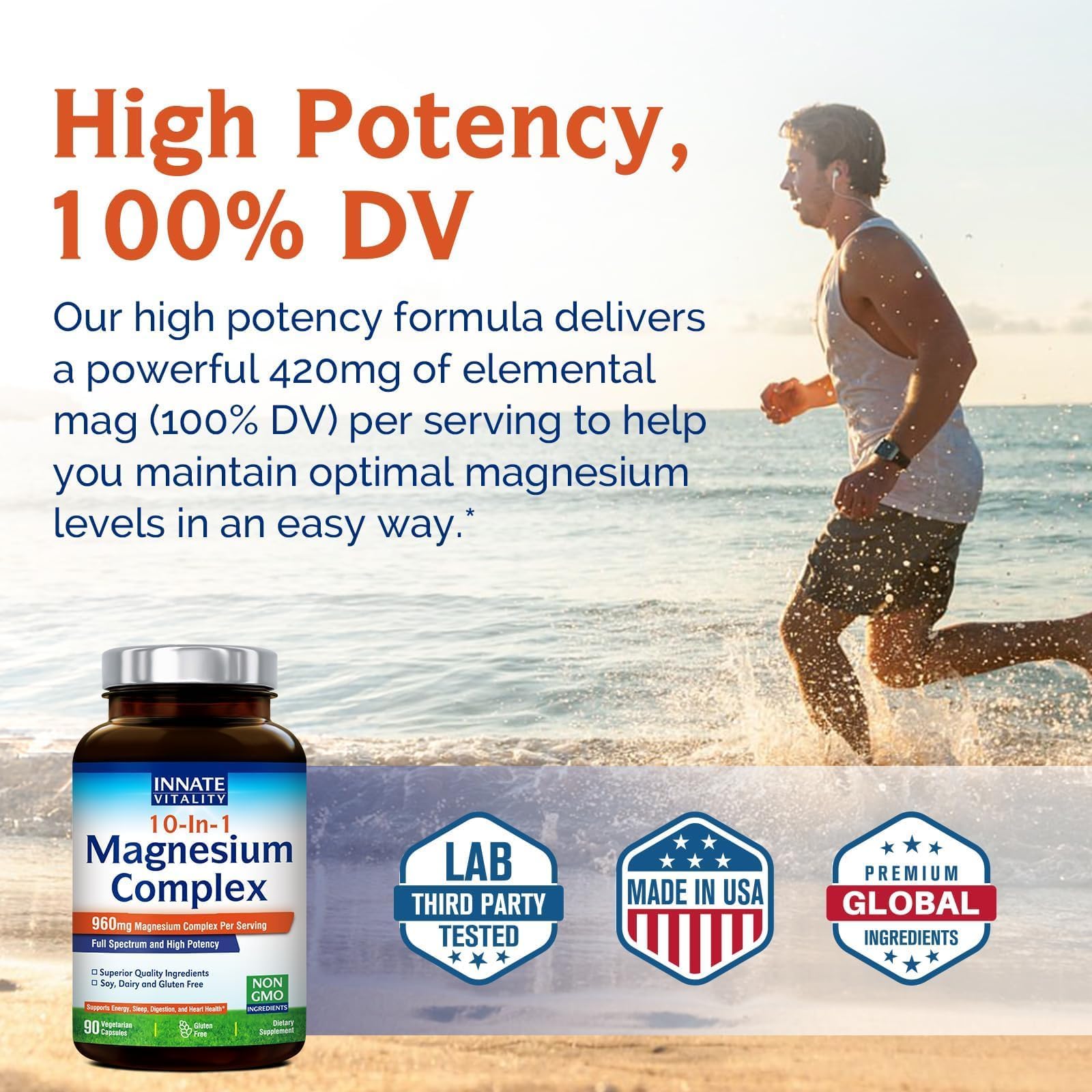 Innate Vitality ingredients panel highlights diverse magnesium forms.