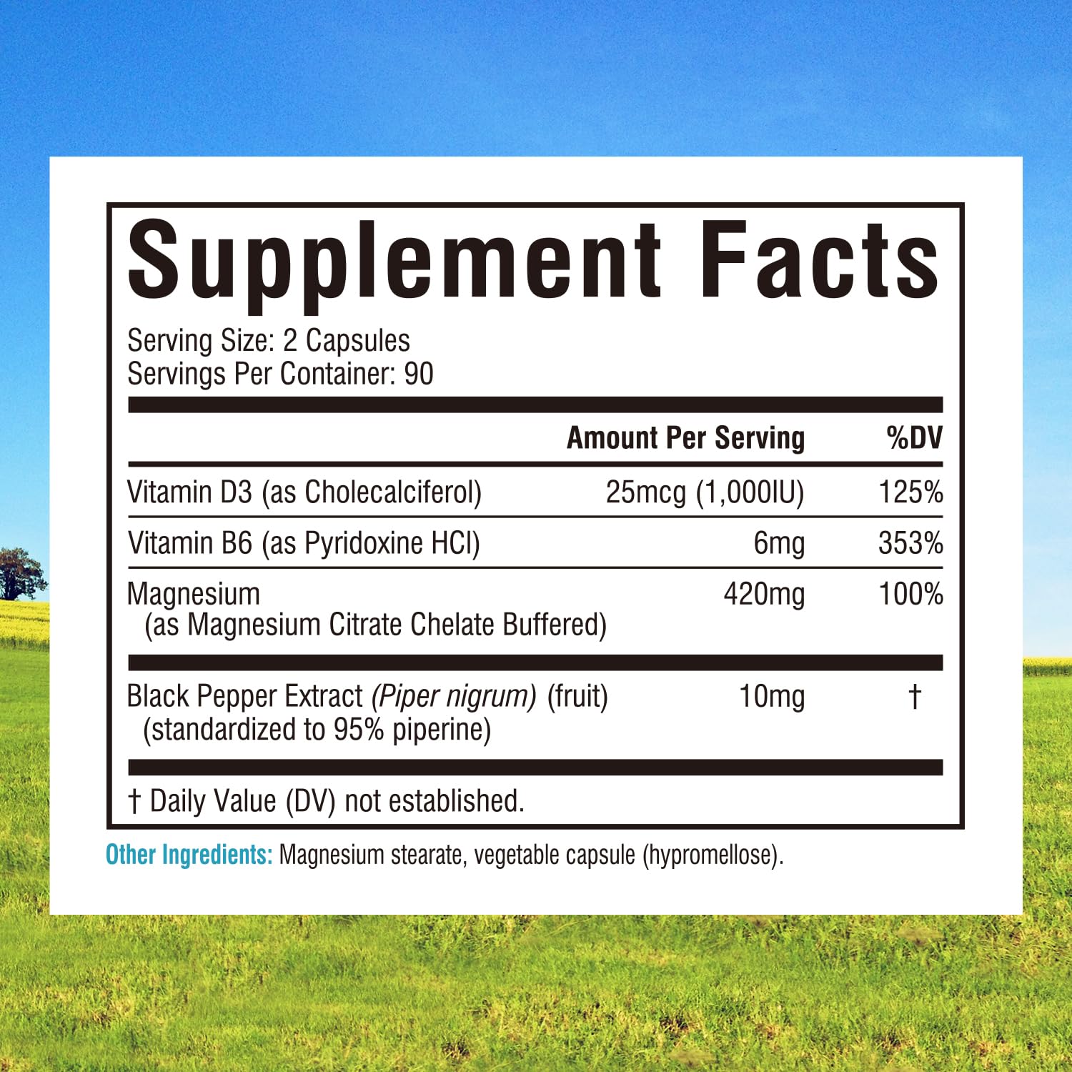 Innate Vitality Magnesium Citrate bottle label—420 mg elemental magnesium per serving