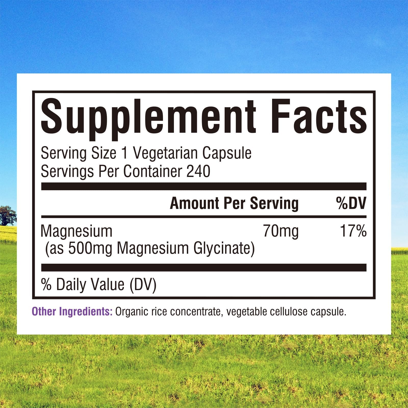 Innate Vitality Magnesium Glycinate bottle front with non-GMO and gluten-free labeling for clean intake.