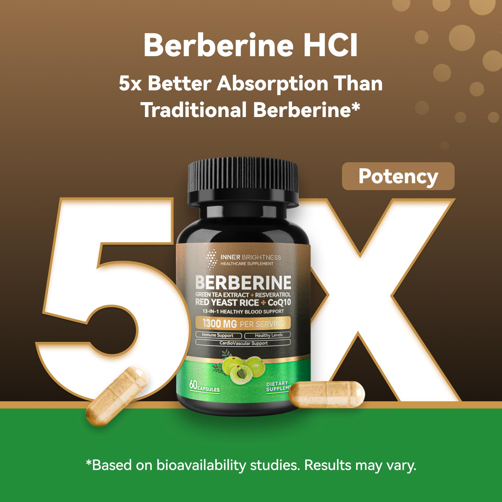 Inner Brightness Berberine immune-support with zinc and vitamin C.