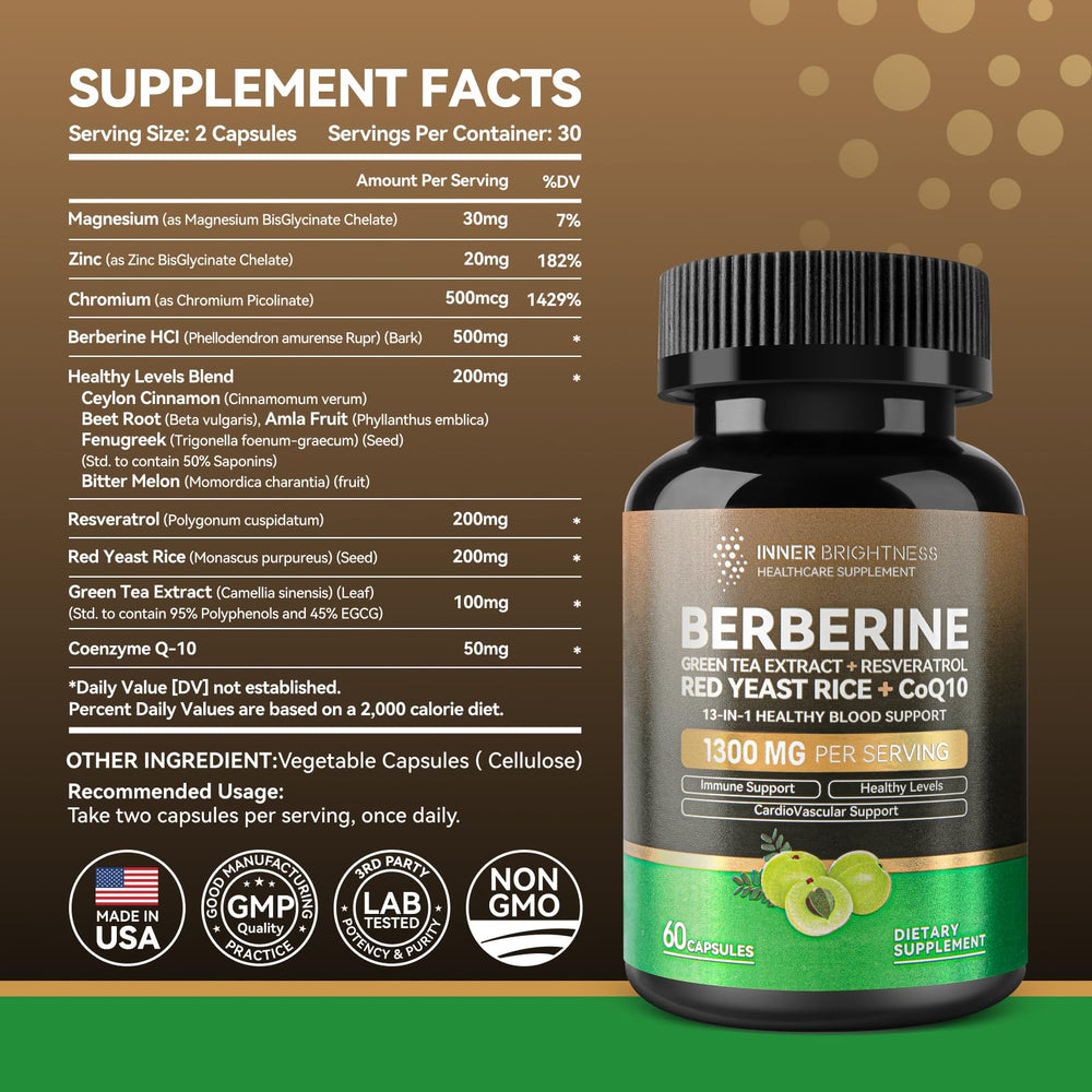 Inner Brightness Berberine packaging on shelf in store display.