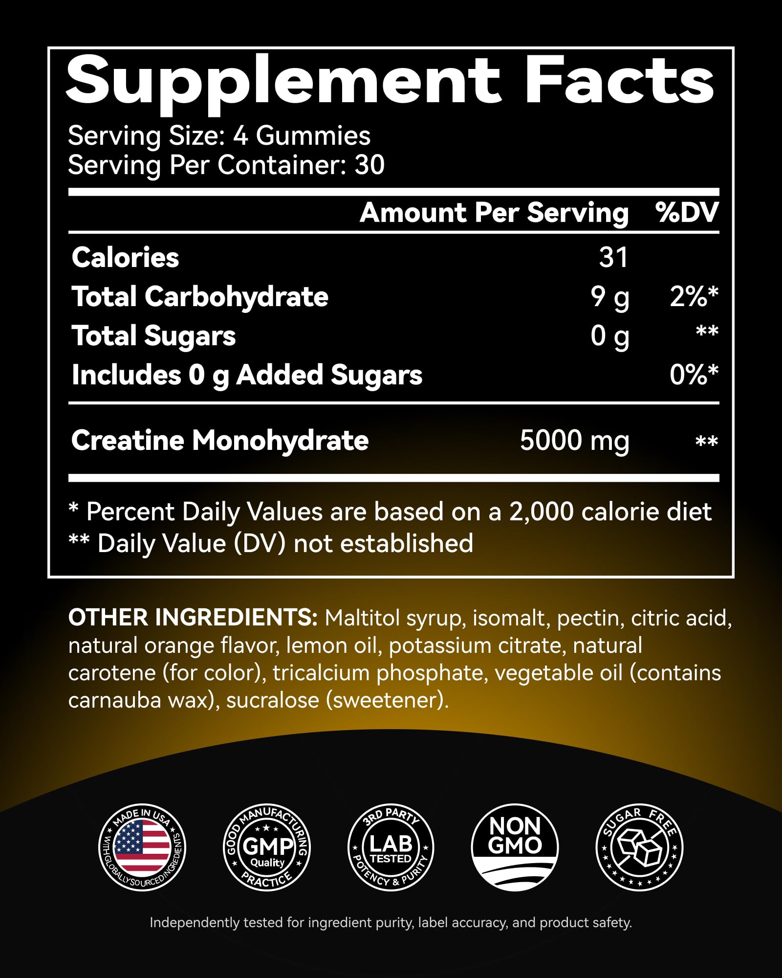 Inner Brightness Creatine Gummies orange lemon flavor for tasty daily chew