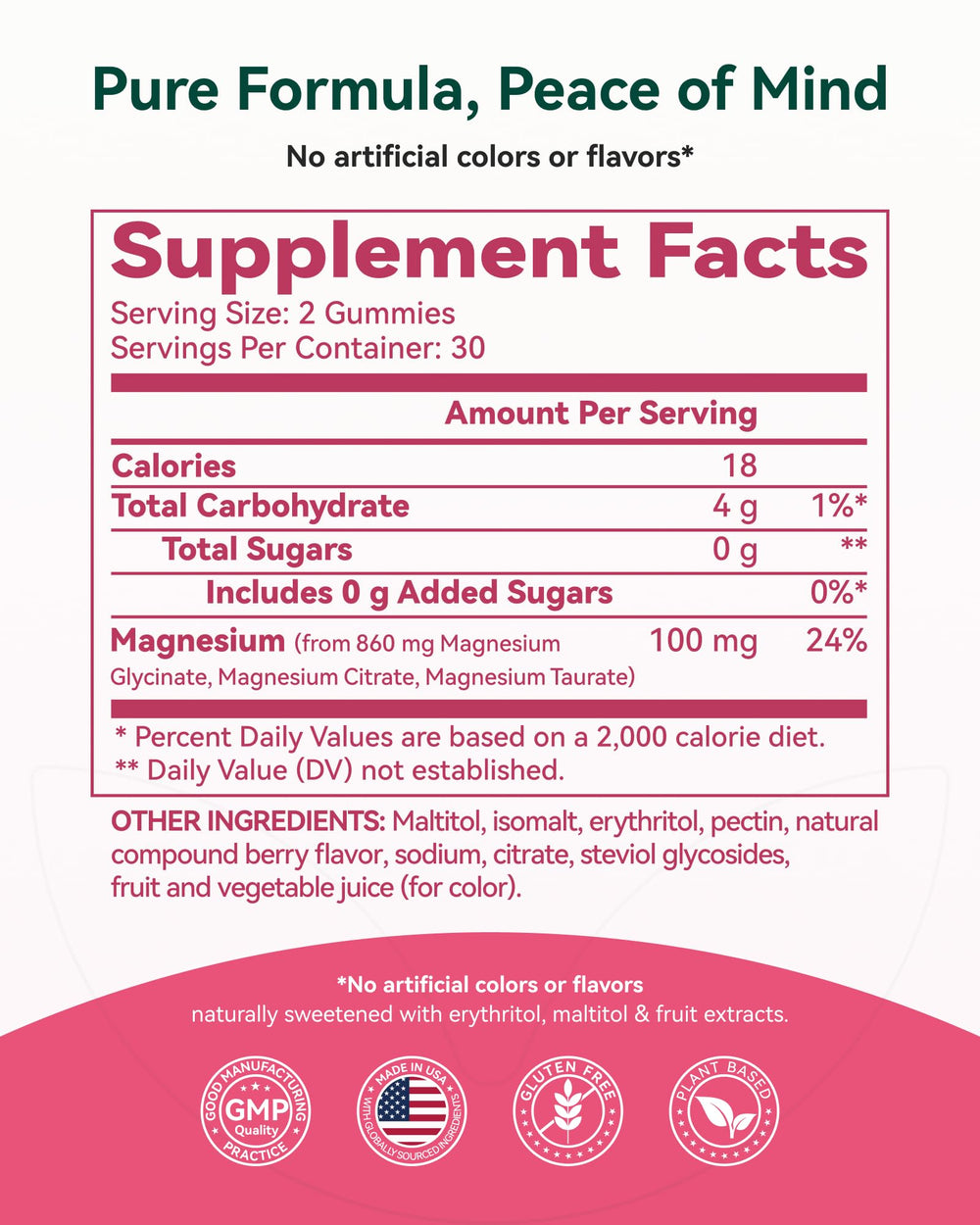 Inner Brightness Ingredients Label closeup confirms clean ingredients
