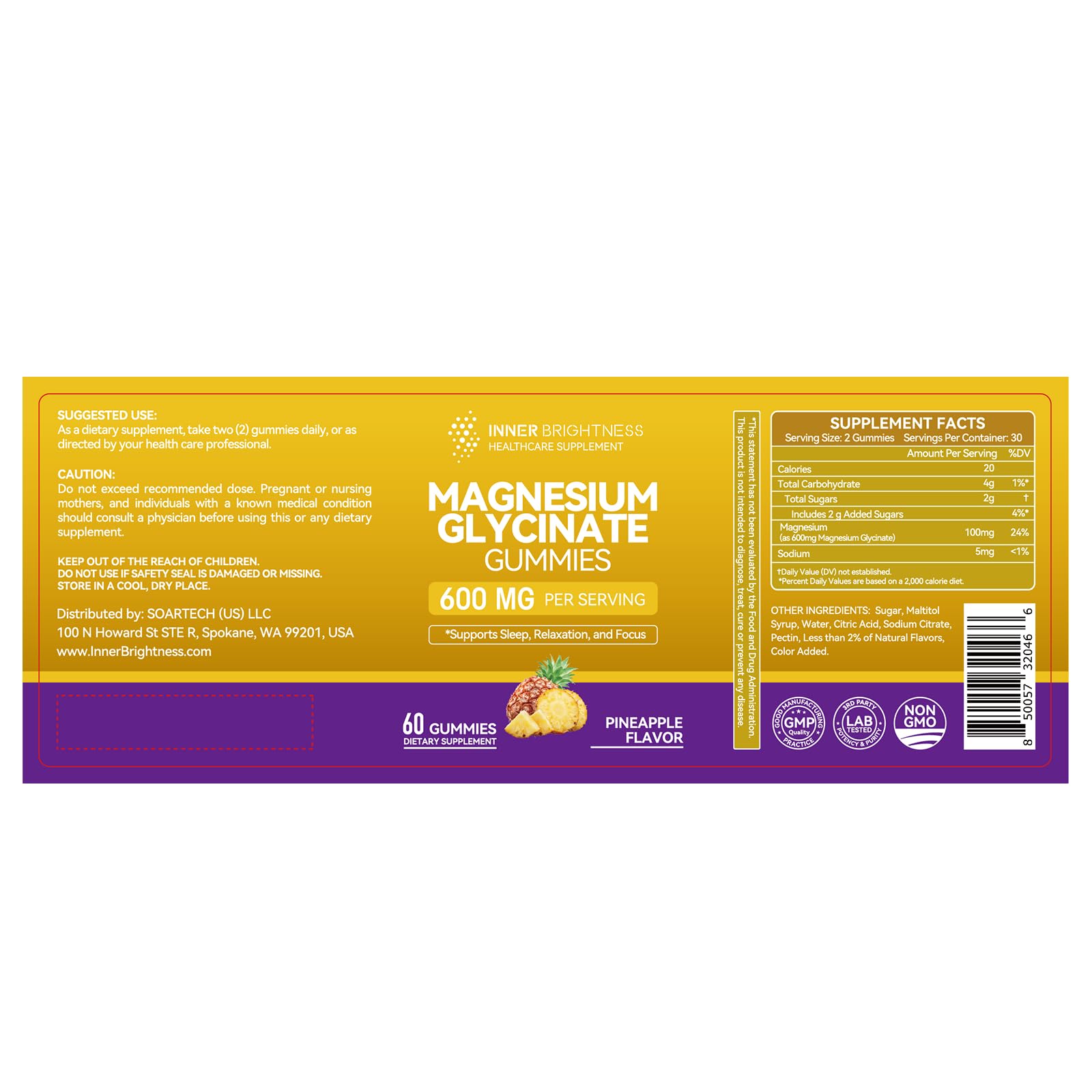 Inner Brightness pineapple gummies with a glass of water for nightly routine