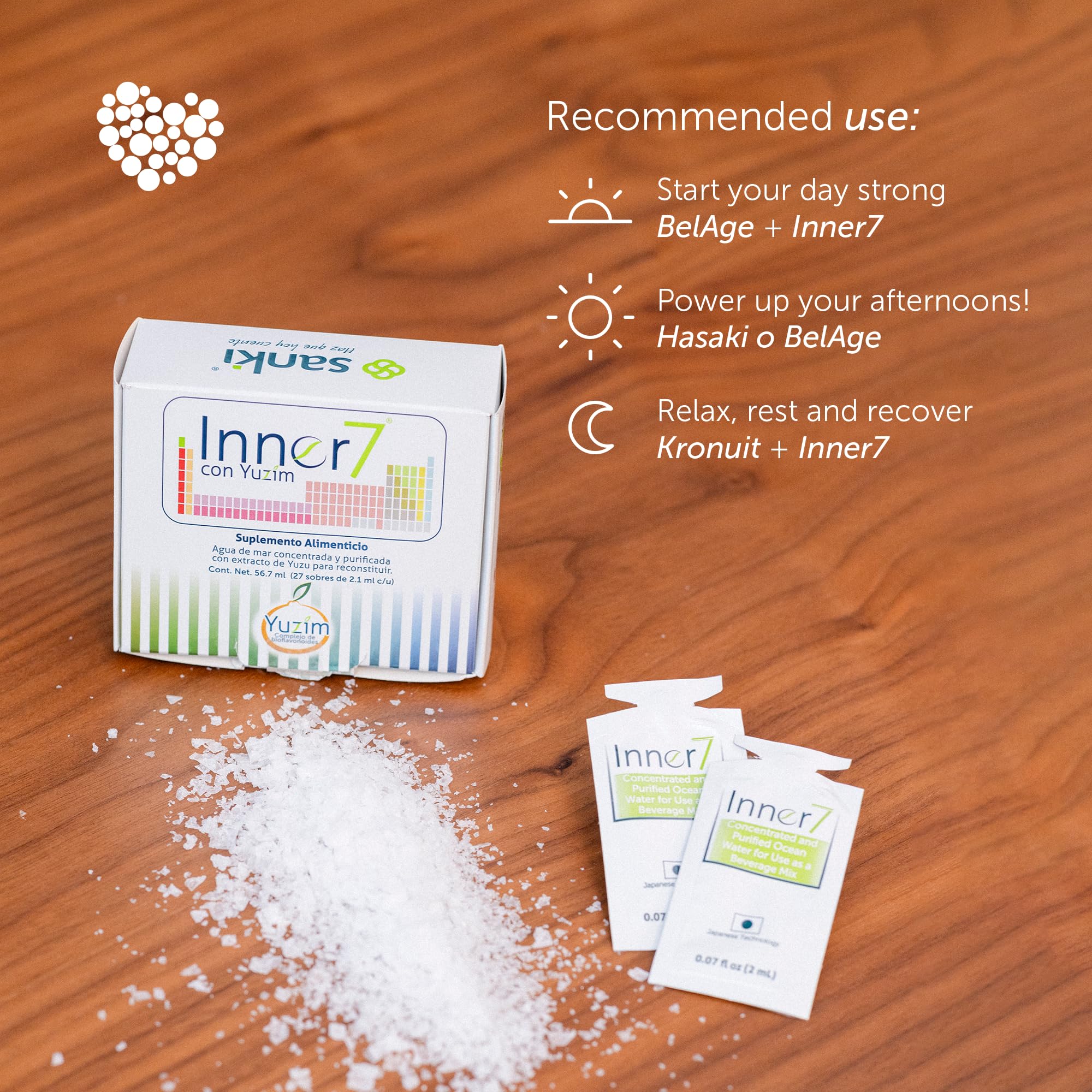 INNER7 packaging display promotes premium Japanese formulation and purity