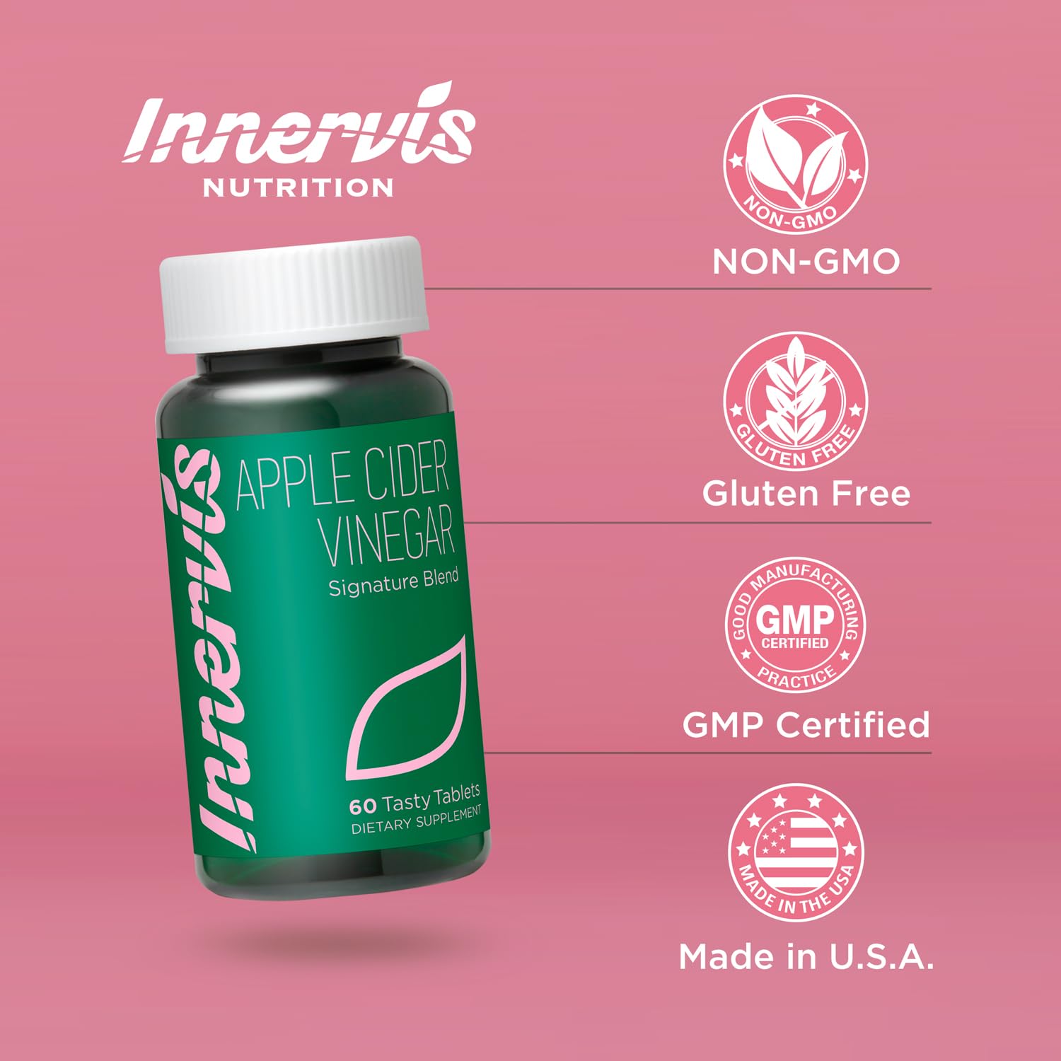 INNERVISNUTRITION Apple Cider Vinegar packaging box with clean design