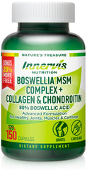 INNERVISNUTRITION Boswellia MSM Complex bottle for daily joint support.