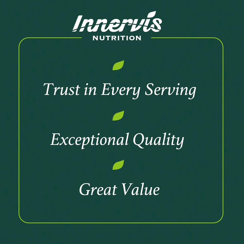 Innervis Nutrition packaging box front conveys product clarity and nutrition highlights.