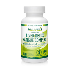 Innervis Nutrition Liver Detox Milk Thistle bottle illustrating detox support for daily use.