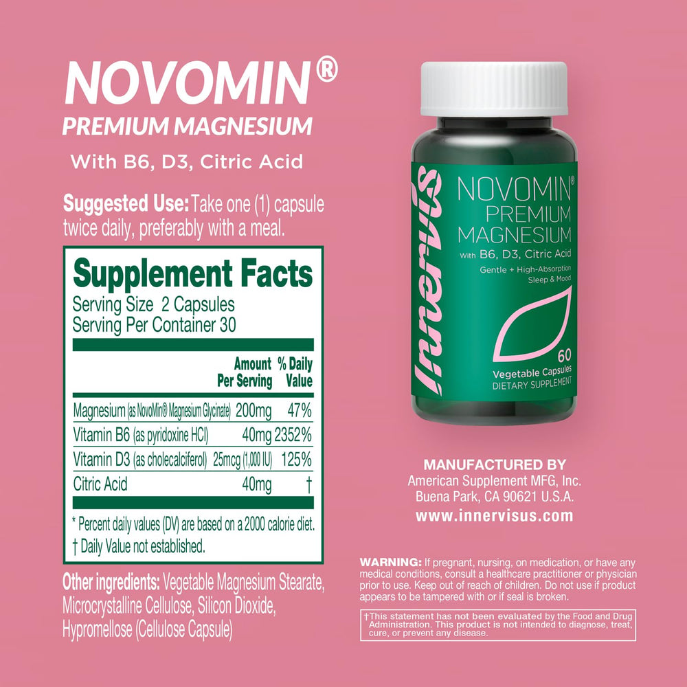 INNERVISNUTRITION product on a bedside table signaling a nightly relax routine.