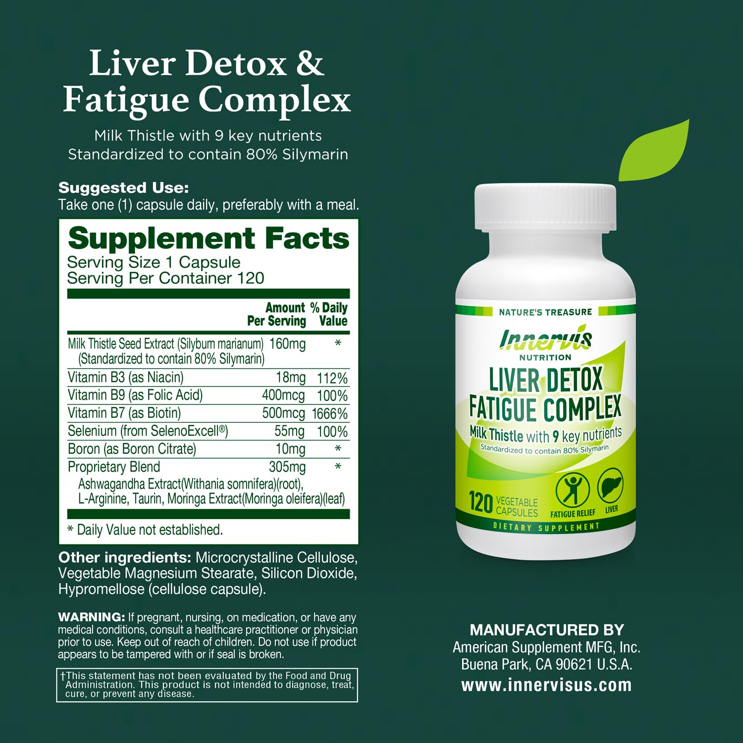 Innervis Nutrition daily dose capsules front view for easy daily routine.