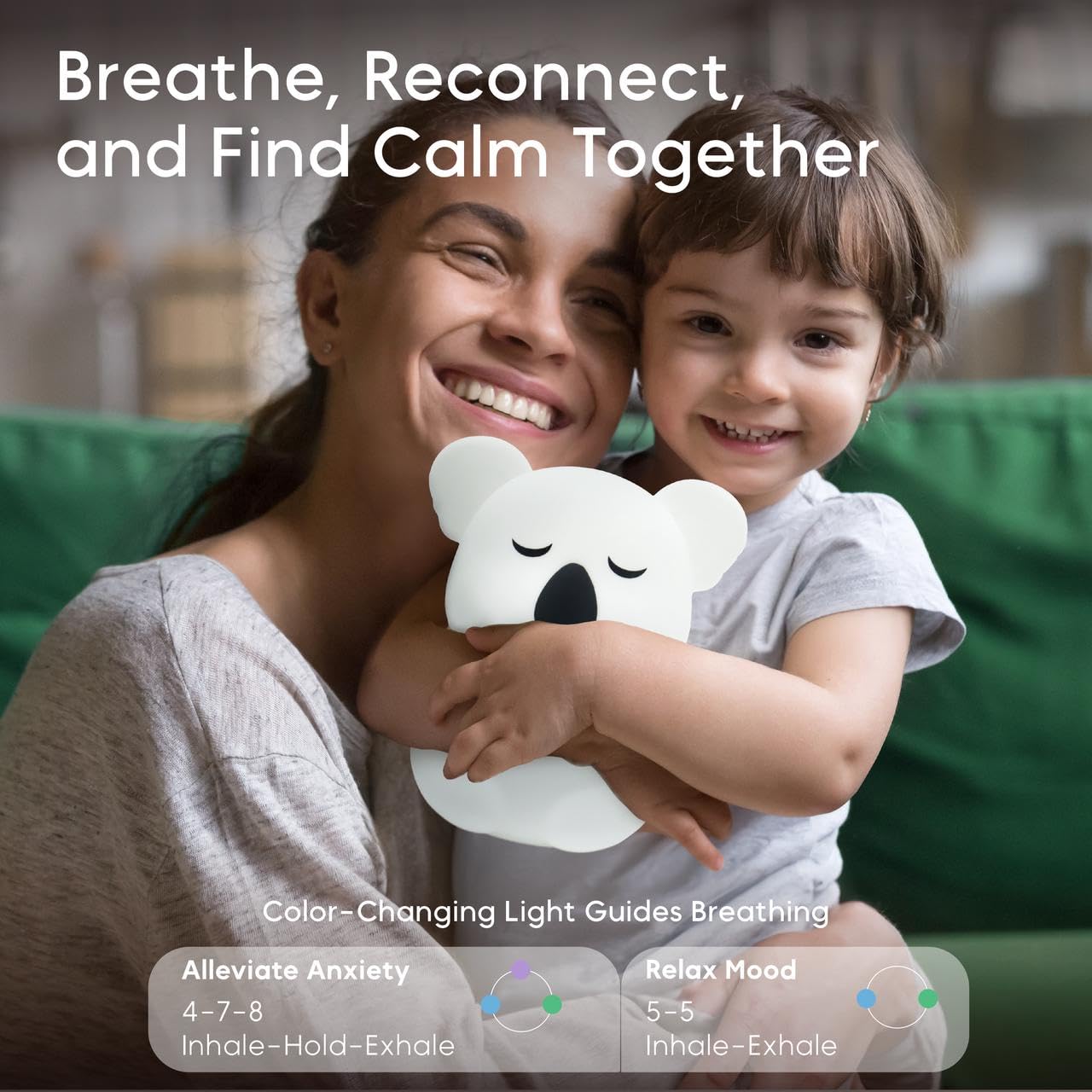InnoCity Breathing Pal Plus Kyle LED ring; guides calming breathing sessions.