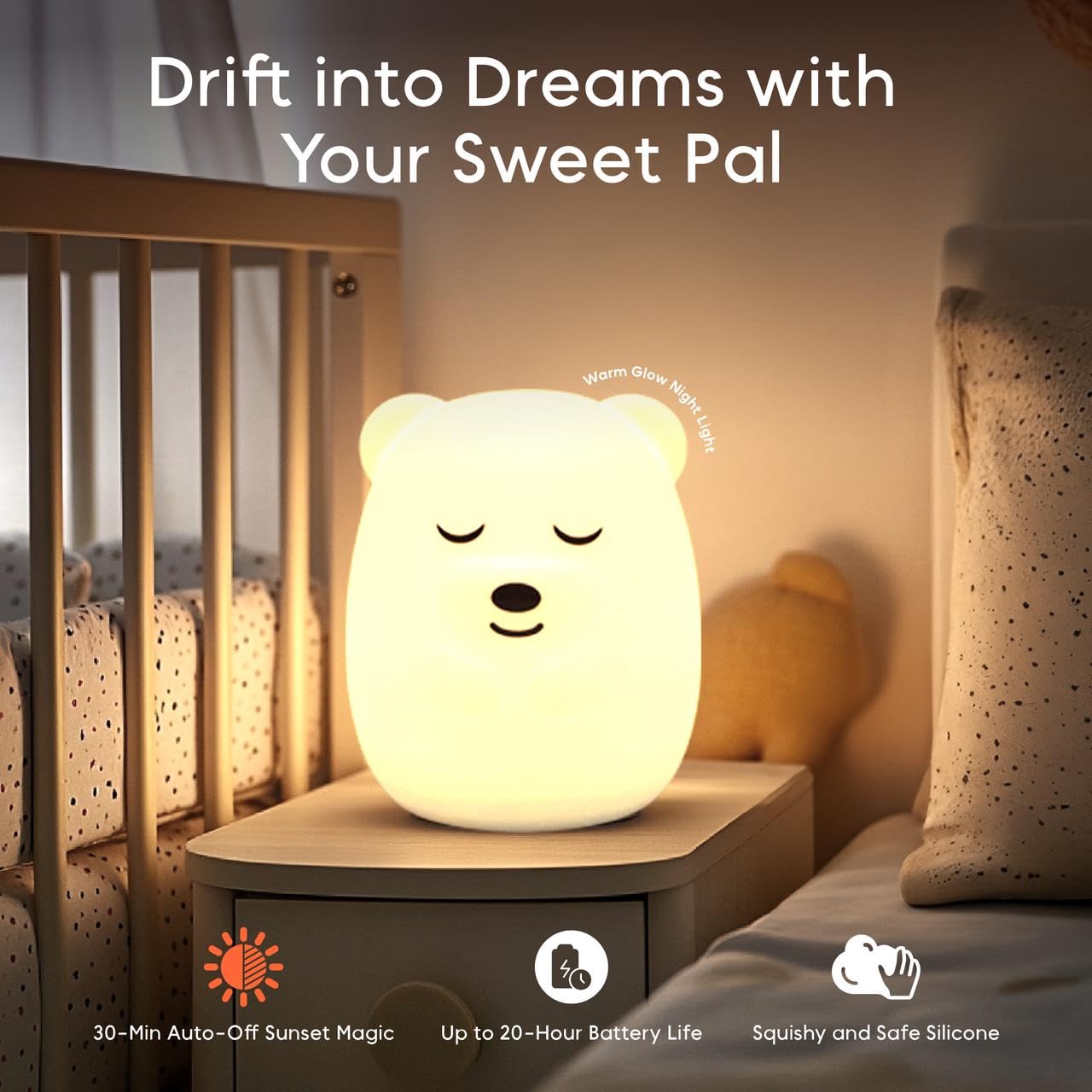InnoCity Breathing Pal Plus Ted color changing glow matches mood
