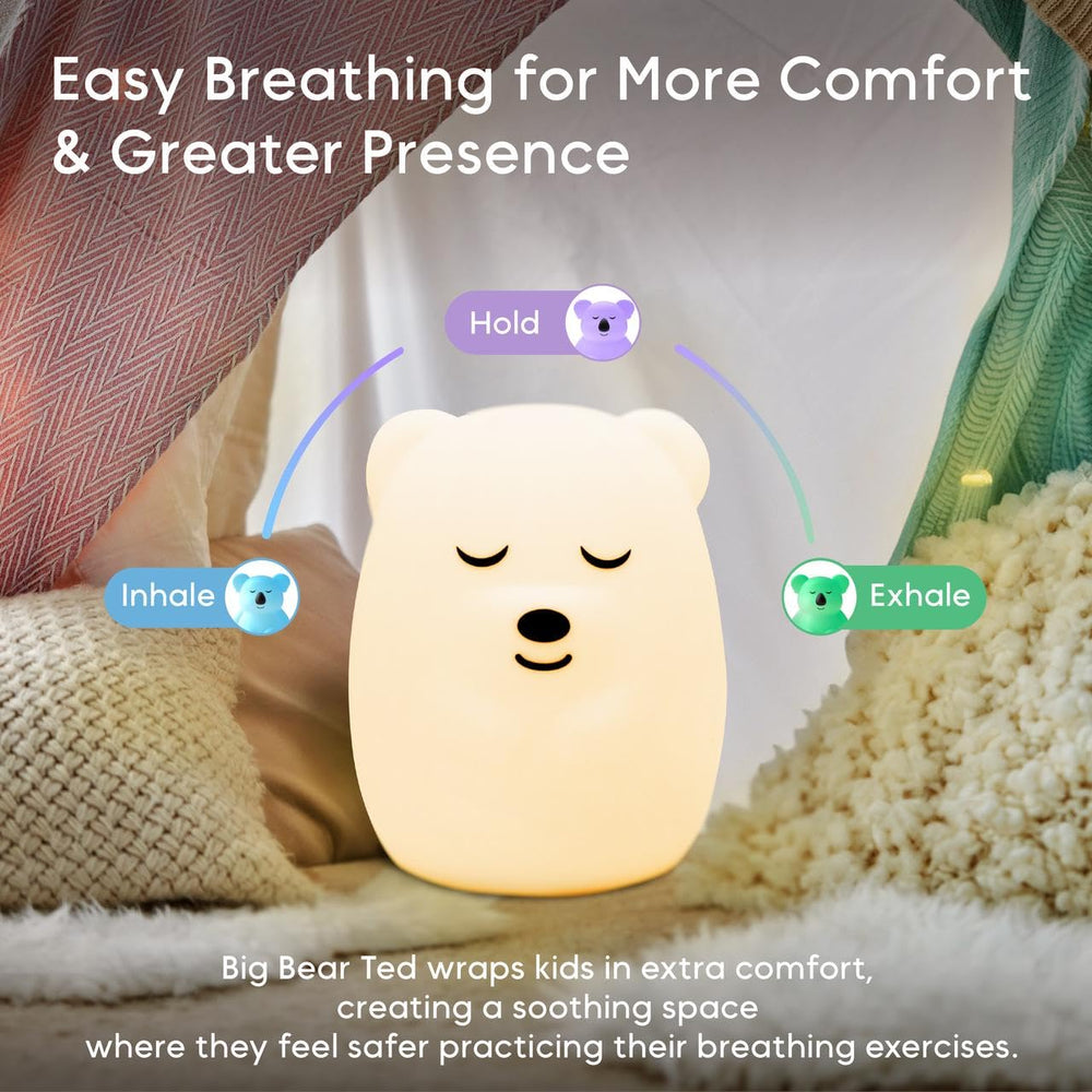 InnoCity Breathing Pal Plus Ted used in a cozy bedroom for better sleep preparation