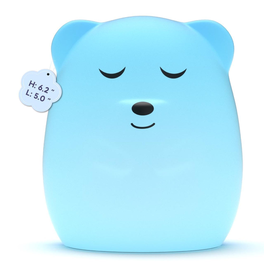 InnoCity Breathing Pal Plus Ted on a desk with a soft guided breathing light