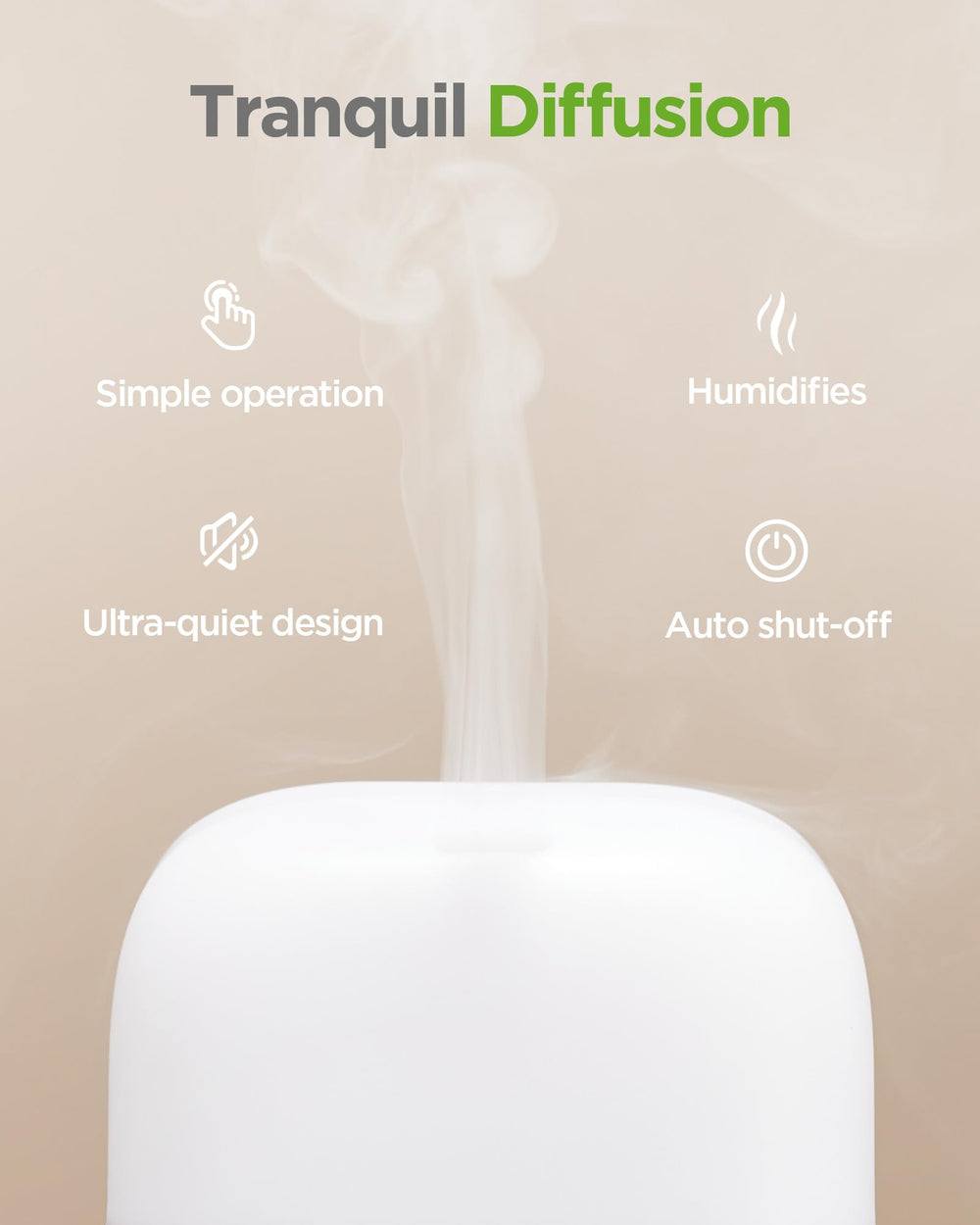 InnoGear diffuser with 8-color LED lights enhances mood and ambiance.