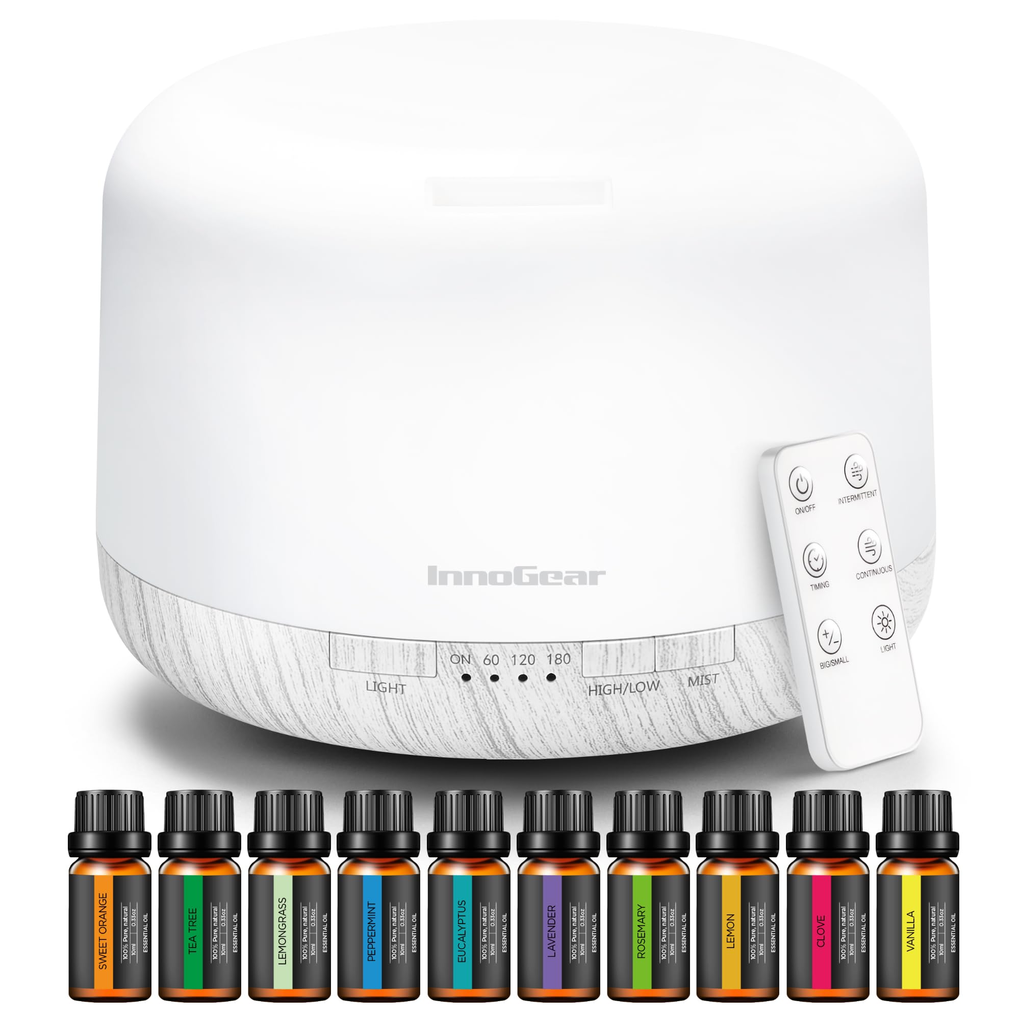 InnoGear aromatherapy diffuser 500ml emits a soft mist for home or office use