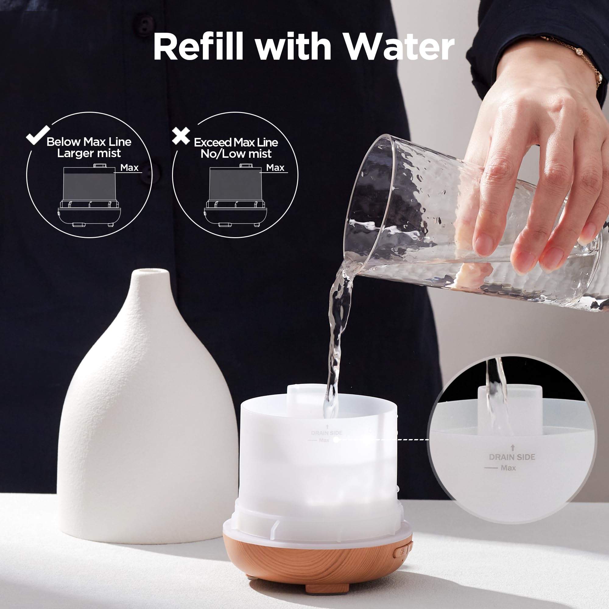 InnoGear ceramic diffuser continuous mist mode for consistent humidity