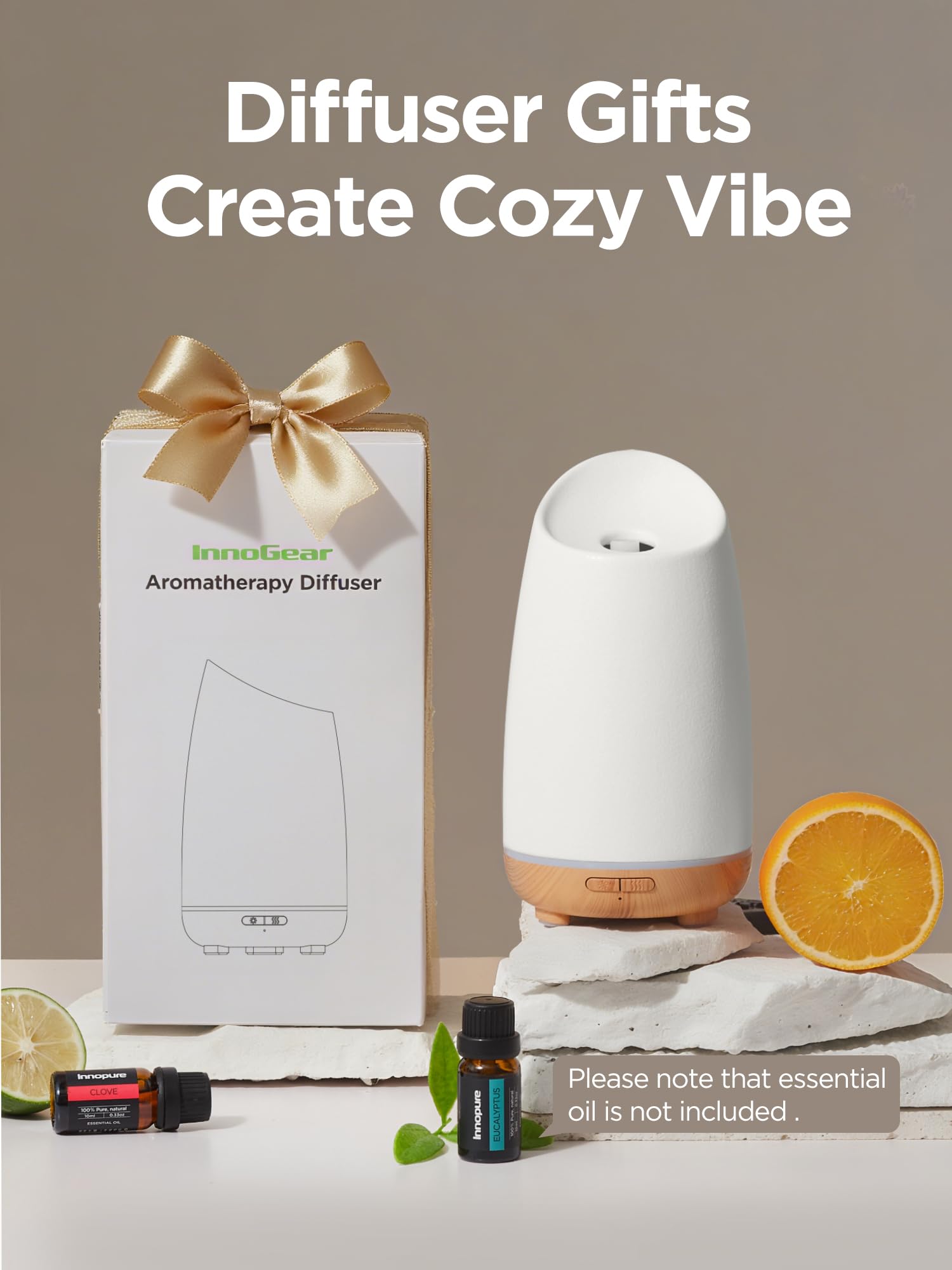 InnoGear diffuser mist mode option, continuous or intermittent for comfort