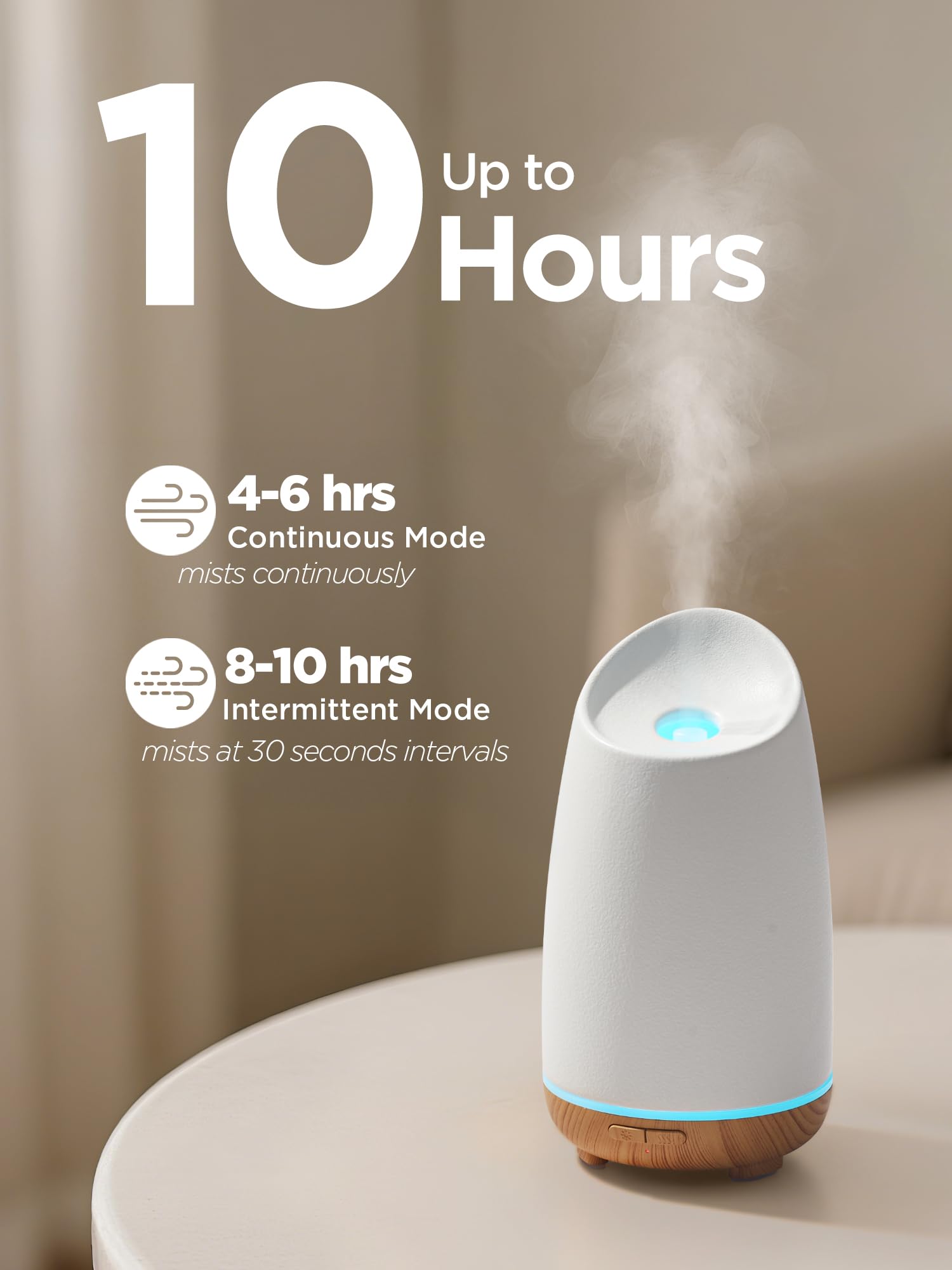 InnoGear ceramic diffuser top view, compact aromatherapy centerpiece