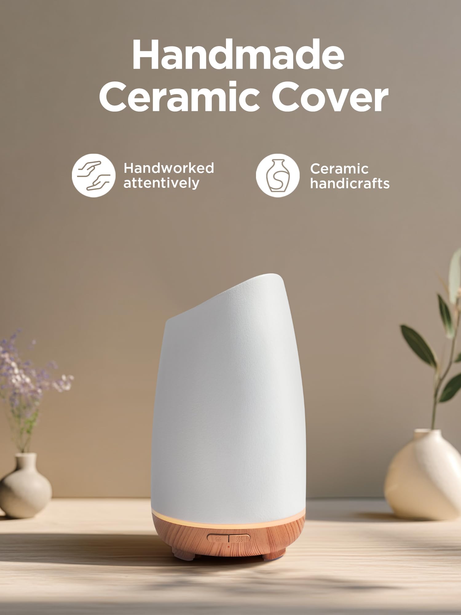 InnoGear diffuser easy wipe-clean ceramic cover, fingerprint-resistant